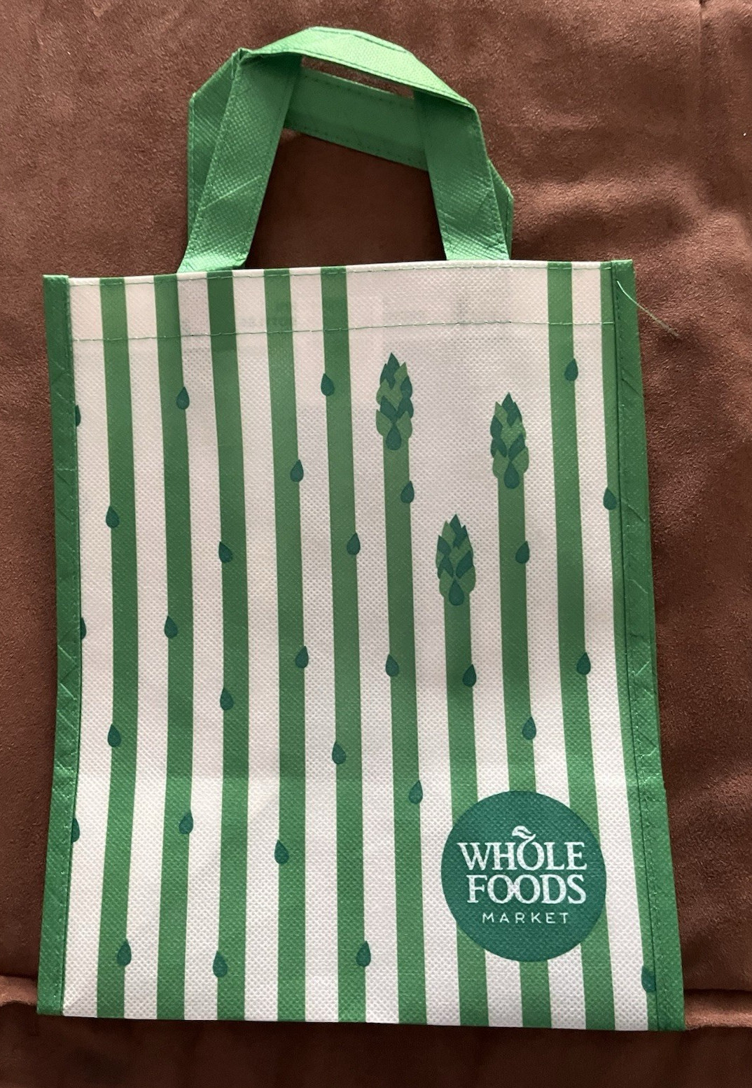 WHOLE FOODS MARKET Asparagus Small Reusable Shopping Grocery Tote Bag 3.5 Gallon