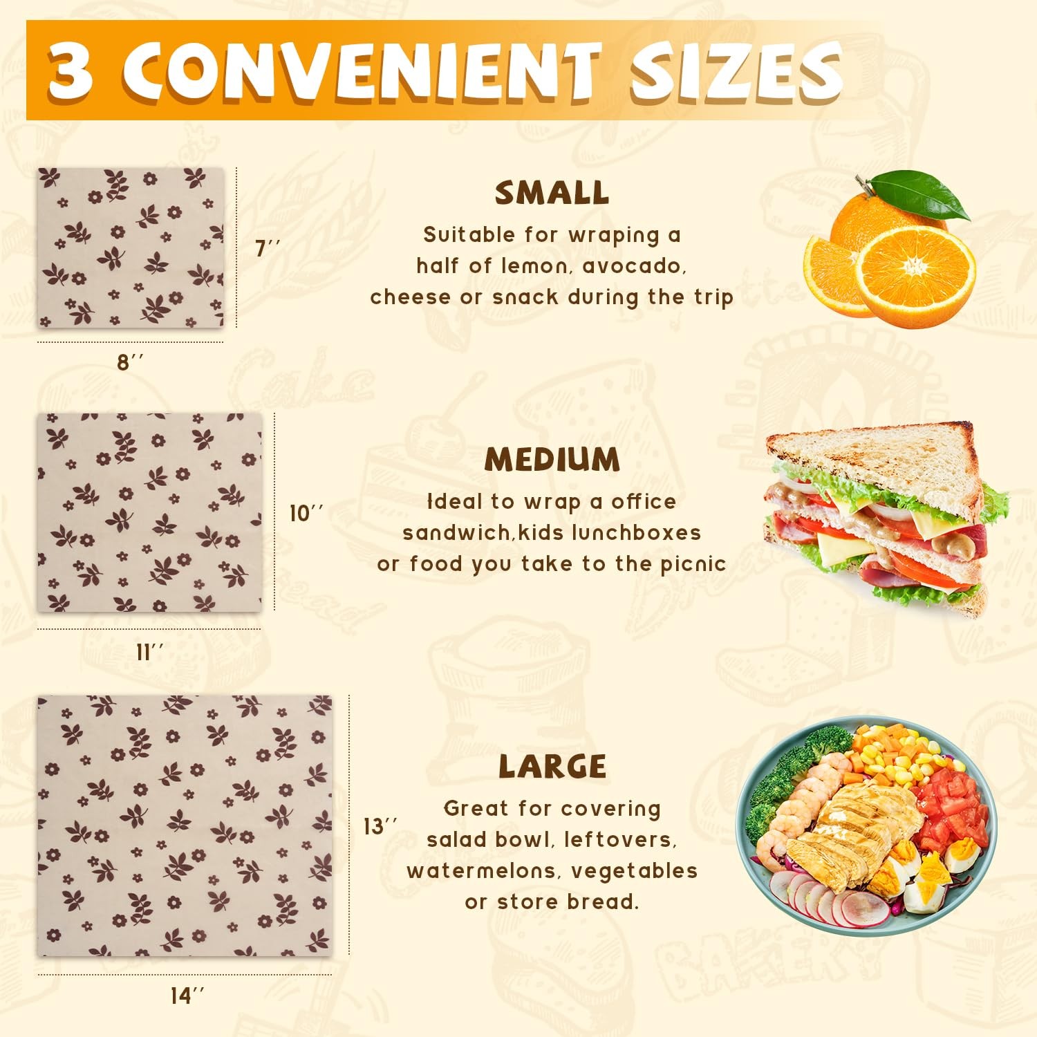 Beeswax Bread Bags, Reusable 17″ X 13″, Coffee brown bread bag and wrap