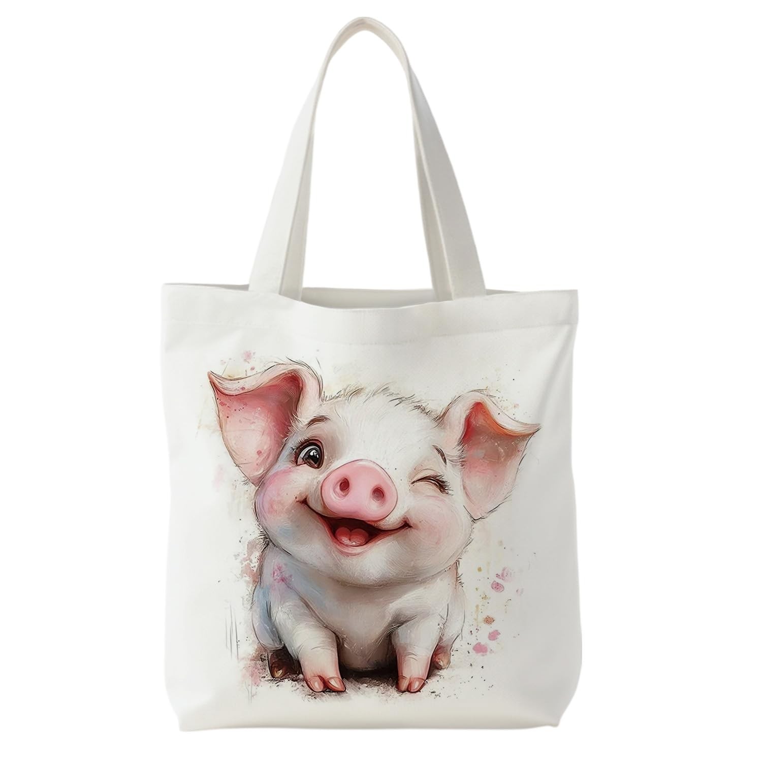 Cute Pig Tote Bag for Women, Pig Lover Gifts for Women Canvas Tote Bag, Farmh…