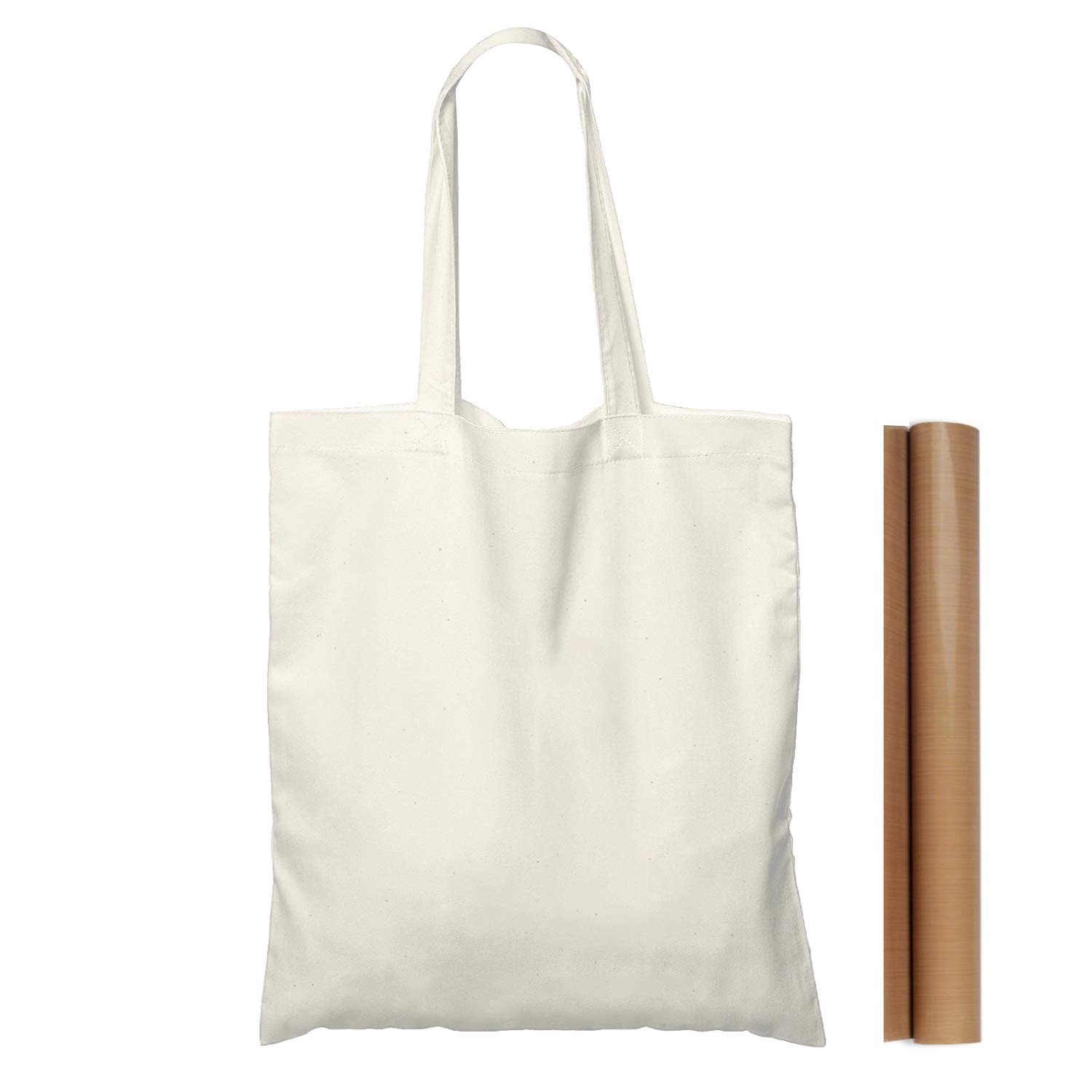 25 Pack 15” X 16” Natural Cotton Tote Bags, Lightweight Blank Bulk Cloth ba…
