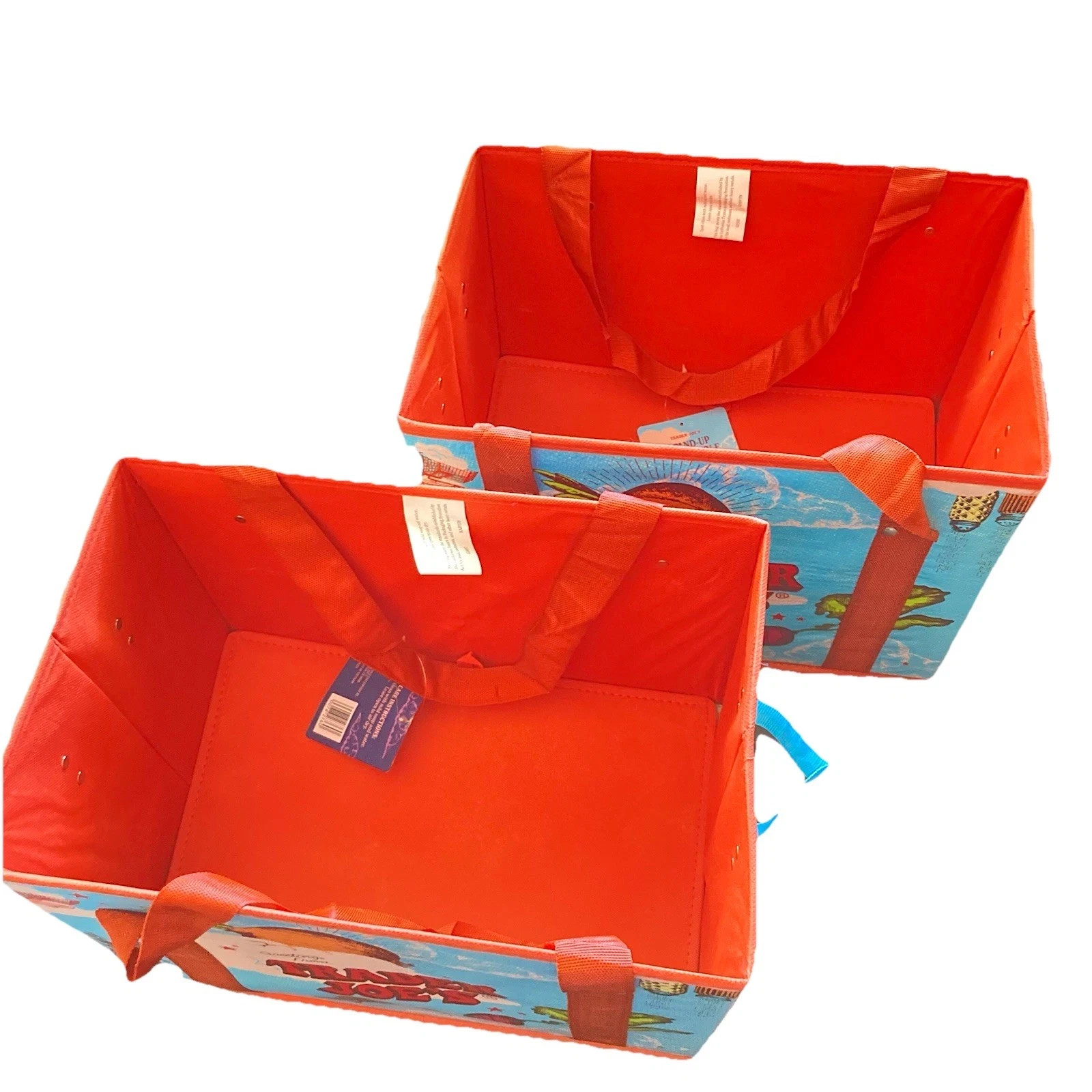 2 Pack Trader Joe’s Stand-Up Collapsible Grocery Tote Bag Limited 6 Gal Set NEW