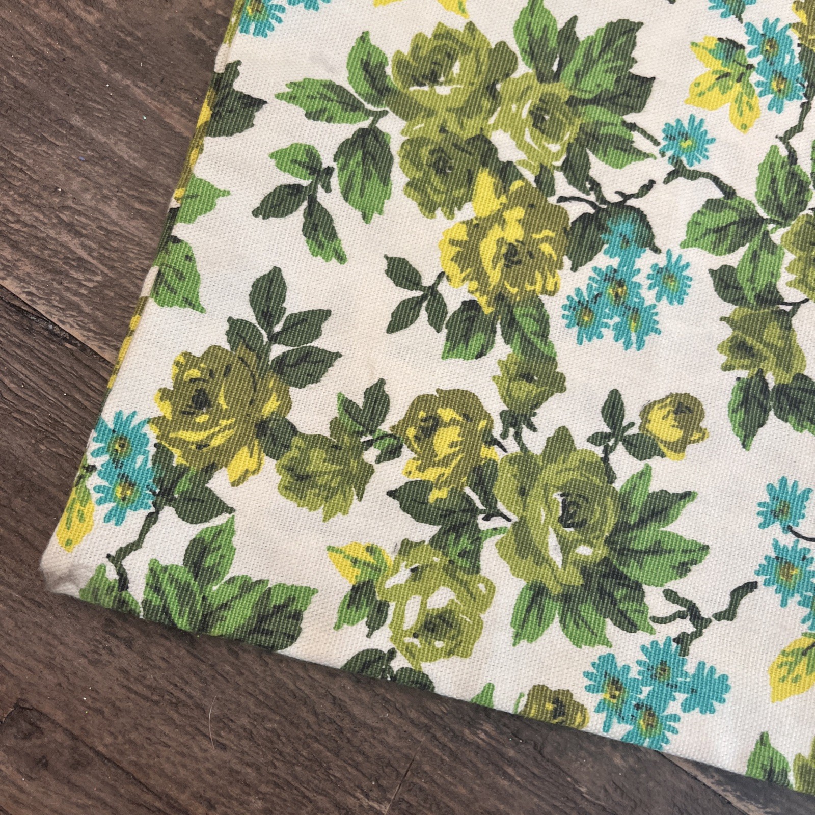 Vintage 50s/60s Cloth Shopping Bag Tote Market XL Bag Reusable 20.5×17.5” Floral
