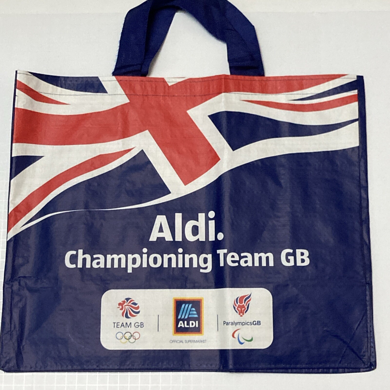 Aldi Team GB Tote Bag Olympics Paralympics Union Jack Lion Blue Red New Shopper