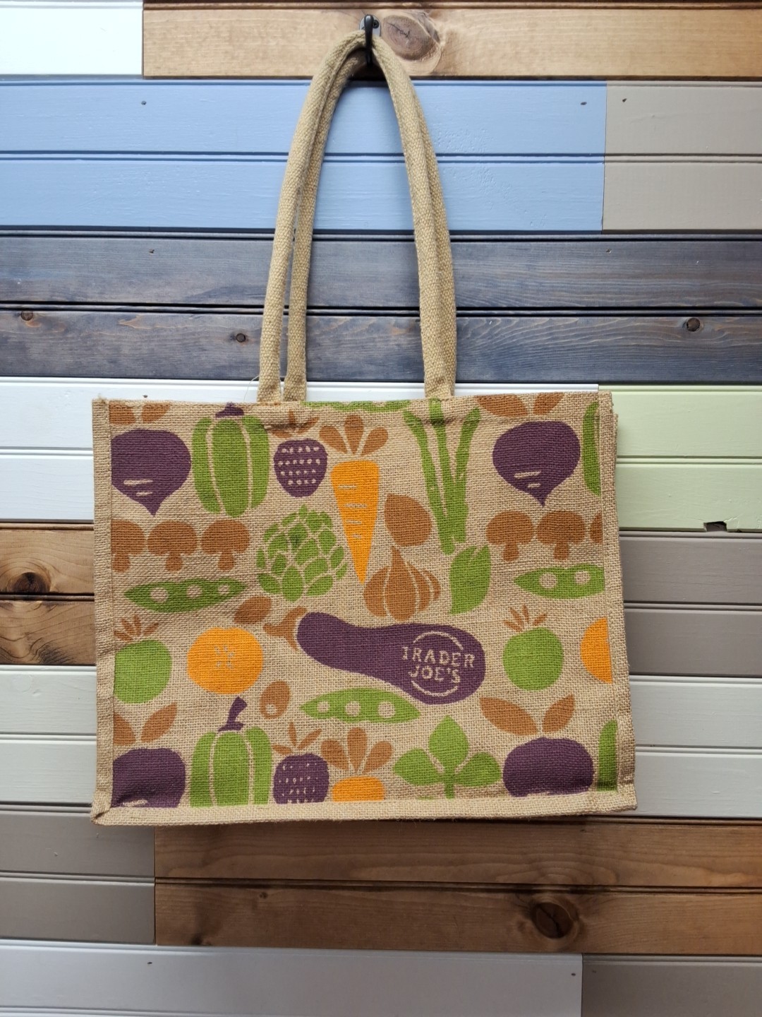 Trader Joe’s Jute Burlap Reusable Shopping Grocery Tote Bag