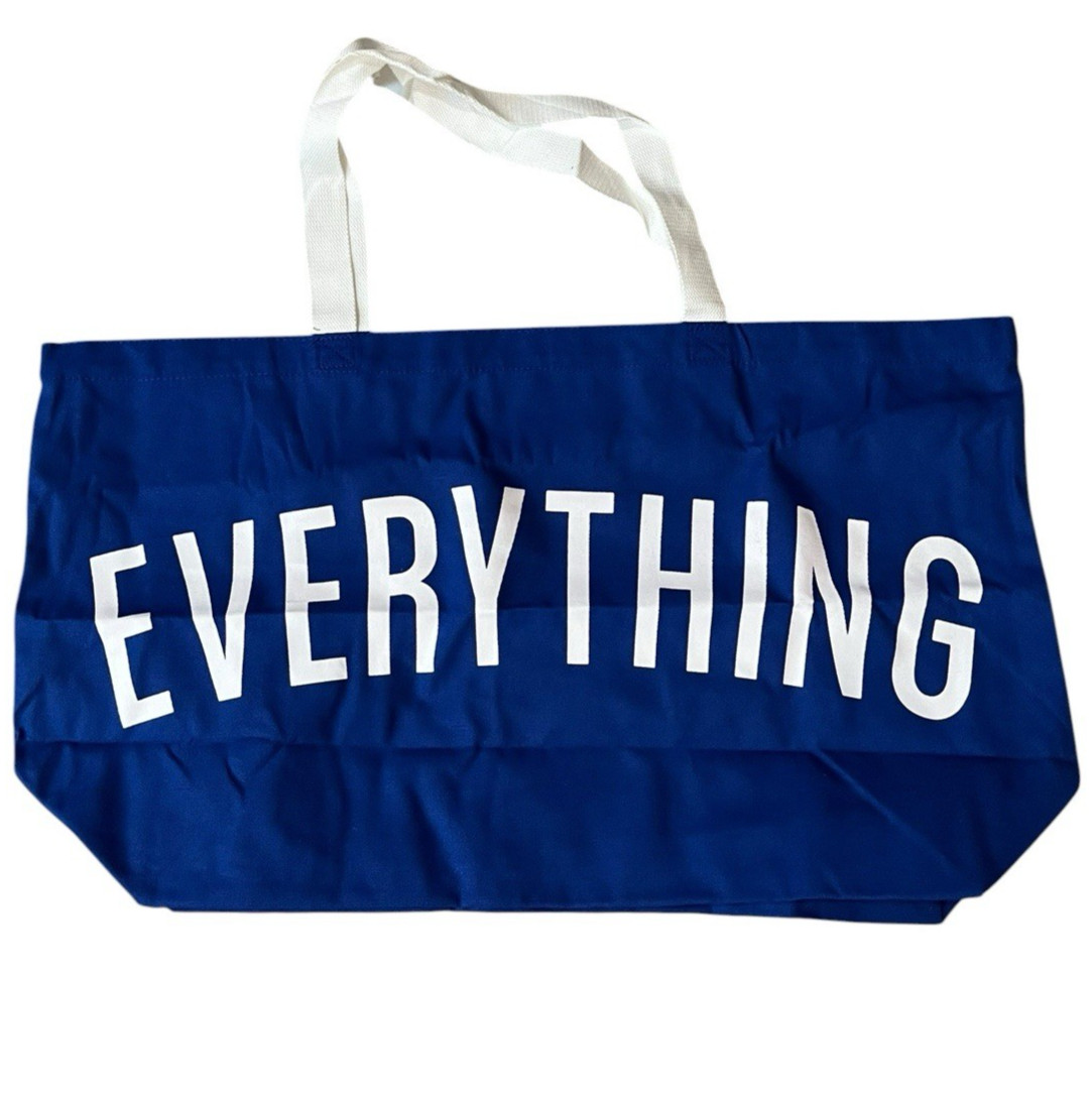 Giant XL Navy EVERYTHING Canvas Tote Bag Shopping Beach Reusable Bag New