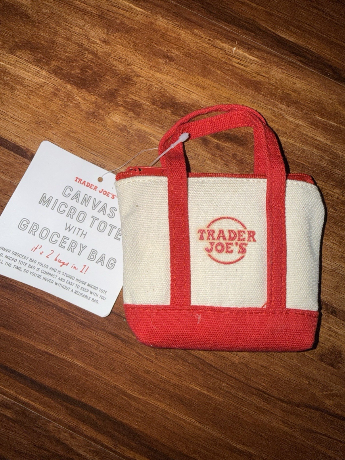 trader joes micro tote with grocery bag