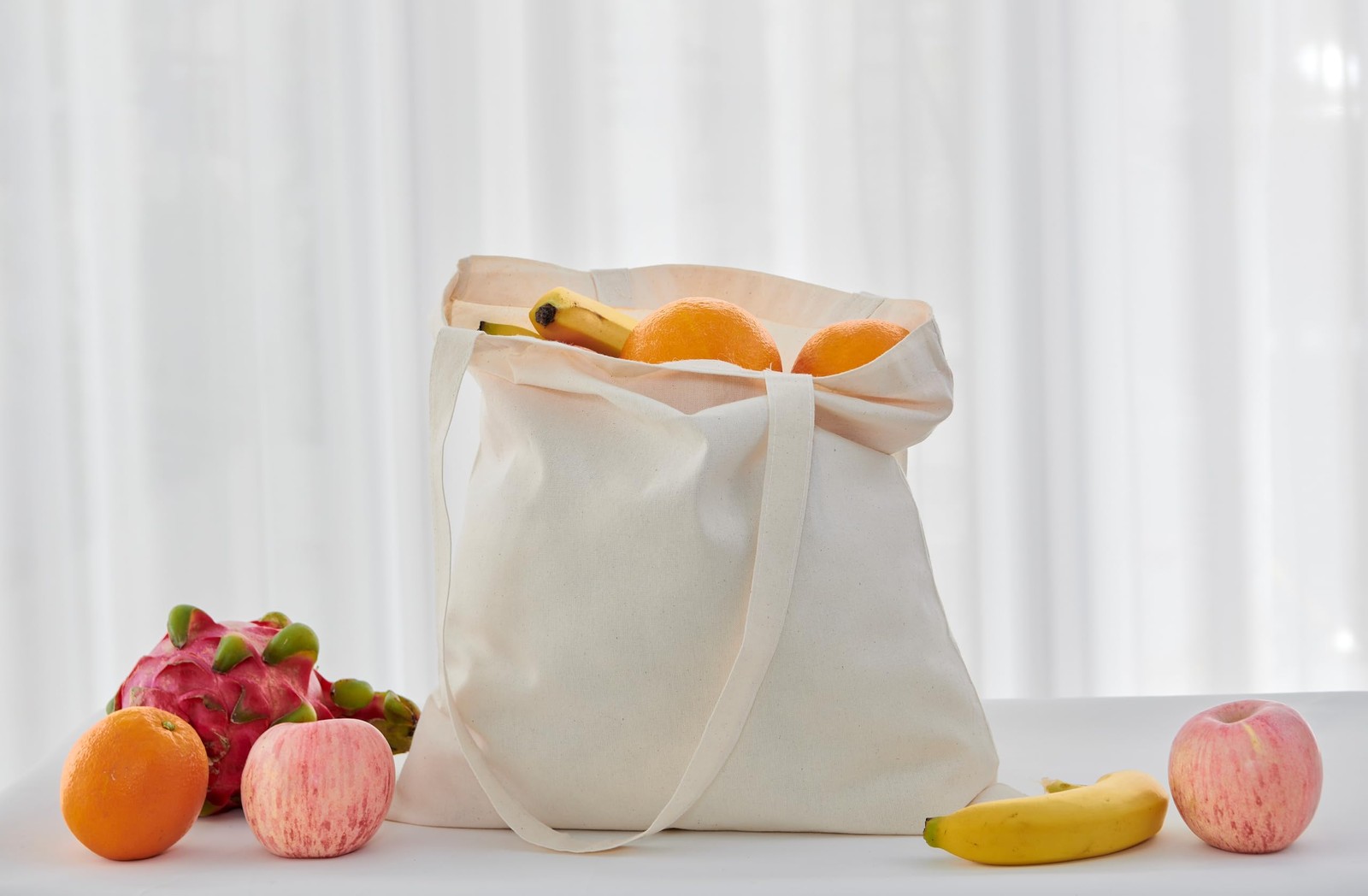 6 Pack Natural Canvas Cotton Tote Bags 15×16 – Heavy-Duty Reusable Canvas Tot…