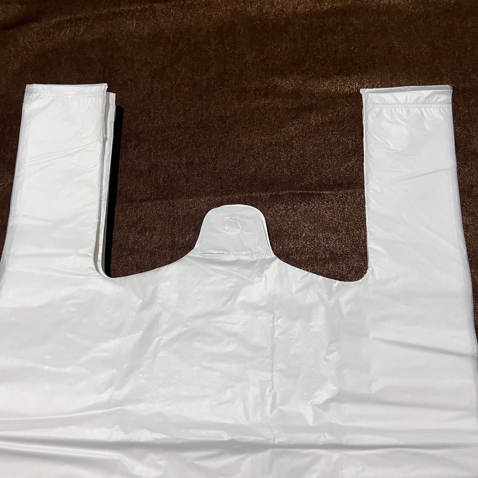 100Pcs Shopping Bag 10.5×16.5in Carry Out Retail Supermarket Grocery White Bag