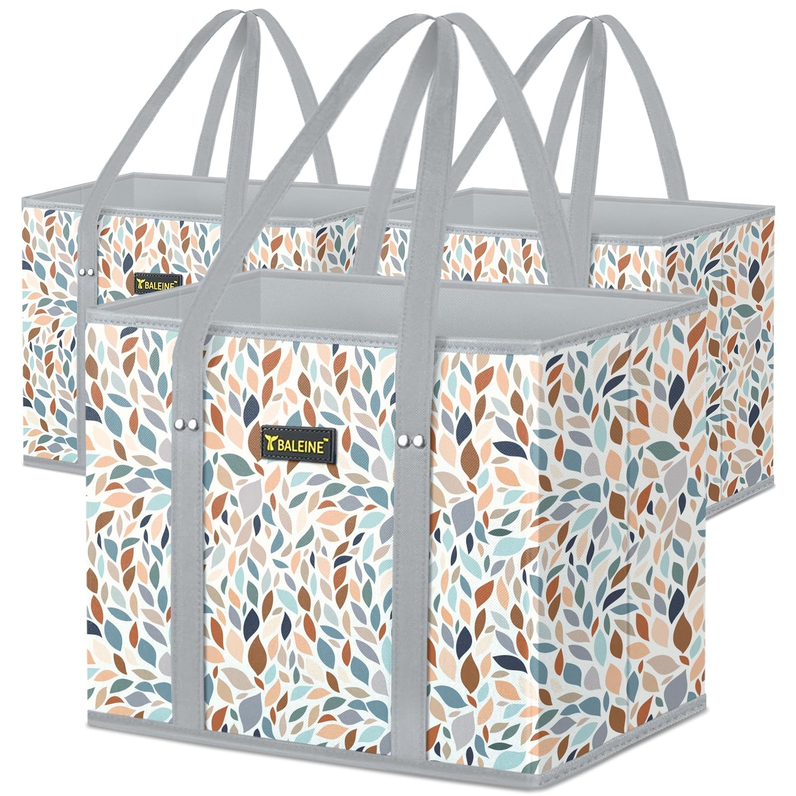 BALEINE 3Pk Reusable Grocery Bags, Foldable Shopping Bags for Groceries with …