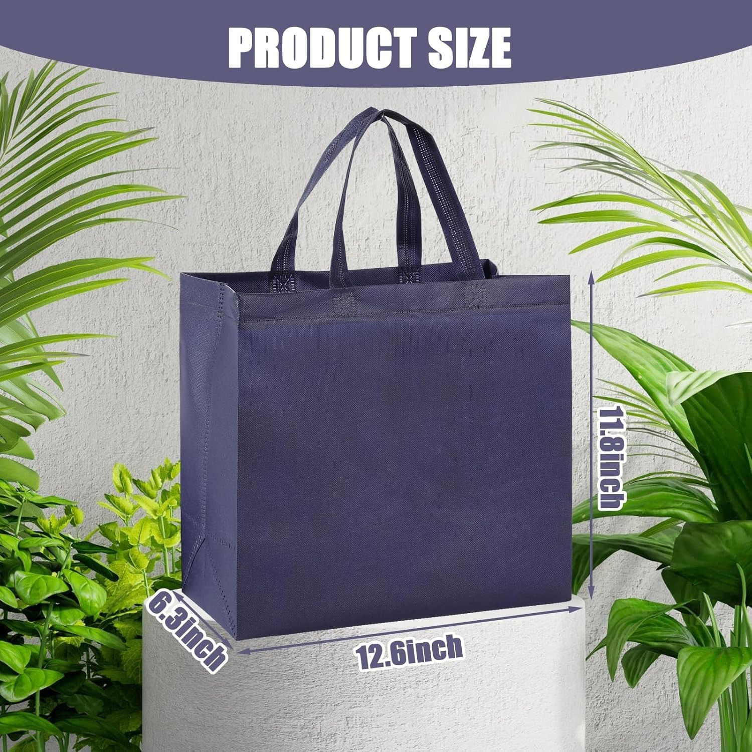 50 Reusable Non-Woven Large Foldable Totes Bags with Handles – Eco-Friendly Chic