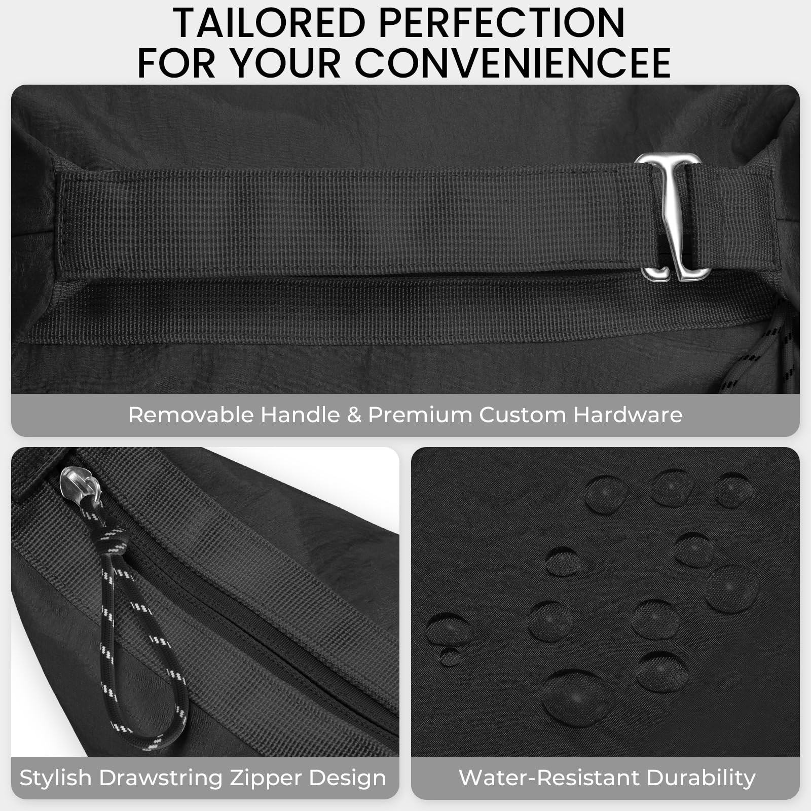 HauteHues Travel Makeup Bag for Women Large Capacity 10×5.9×4.9 inch, Black