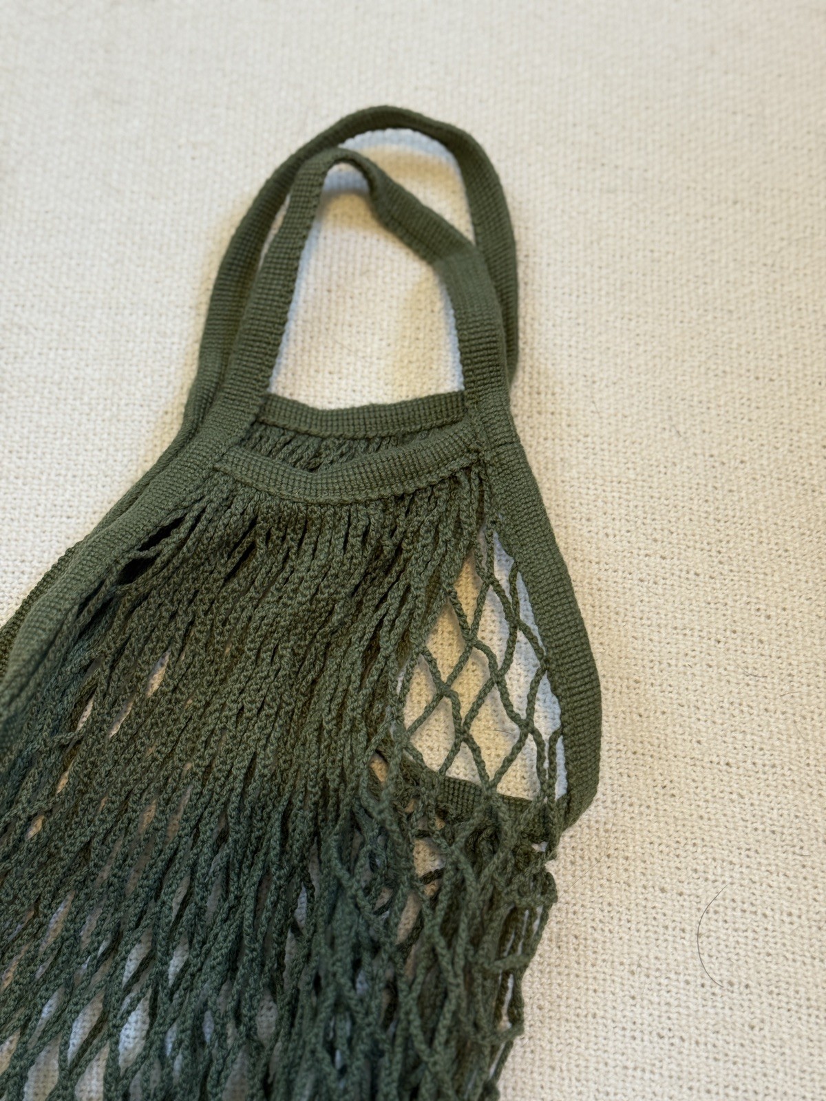 Green Reusable Cotton Mesh Grocery Bags Foldable Net Tote Bag Shopping
