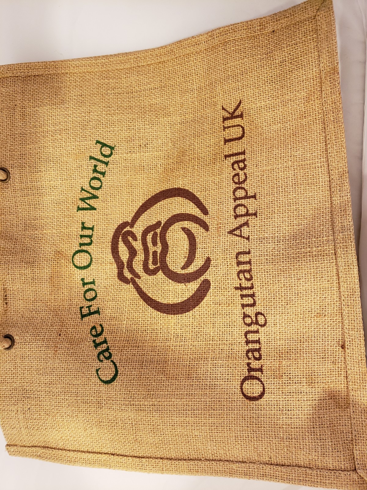 Orangutan Appeal UK Tote Bag Jute England UK Burlap Care for Our World GR1