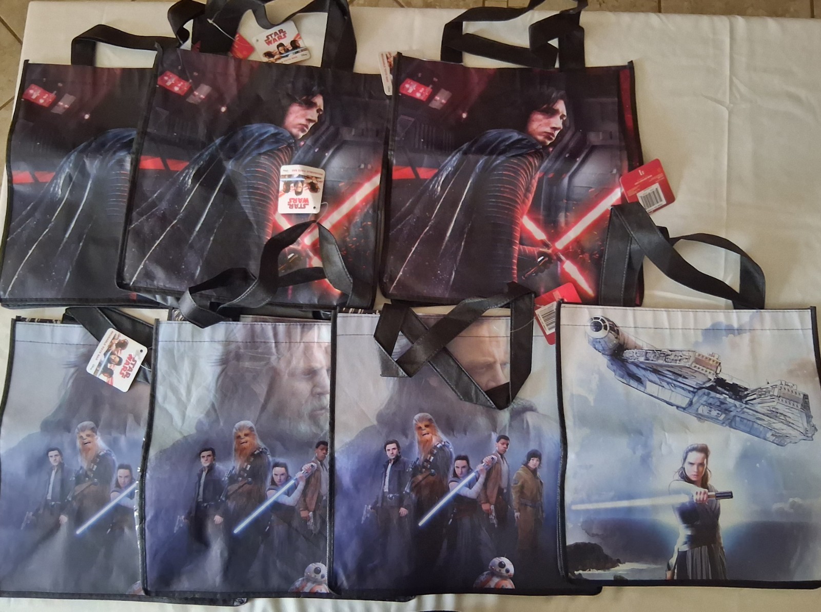 Star Wars Reusable Tote Bag Lot Of 7-New With Tags