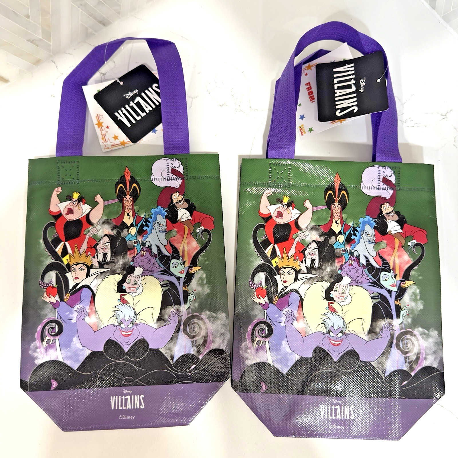 Walt Disney Villians Reuseable Party Favor/Gift/Tote Bags 7″x8″_NWT_2 Pack