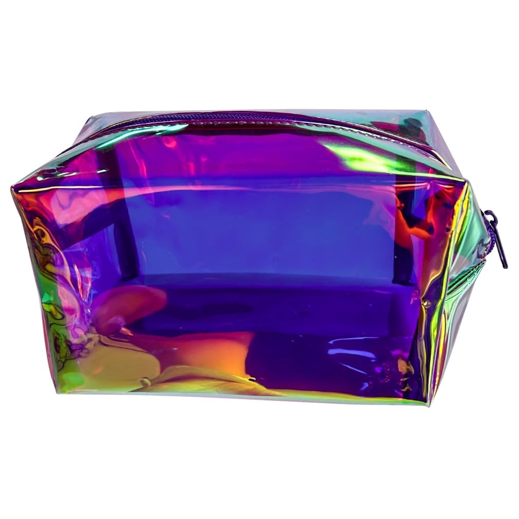 TotePrint Purple Holographic PVC Cosmetic Toiletry Bag Laser purple