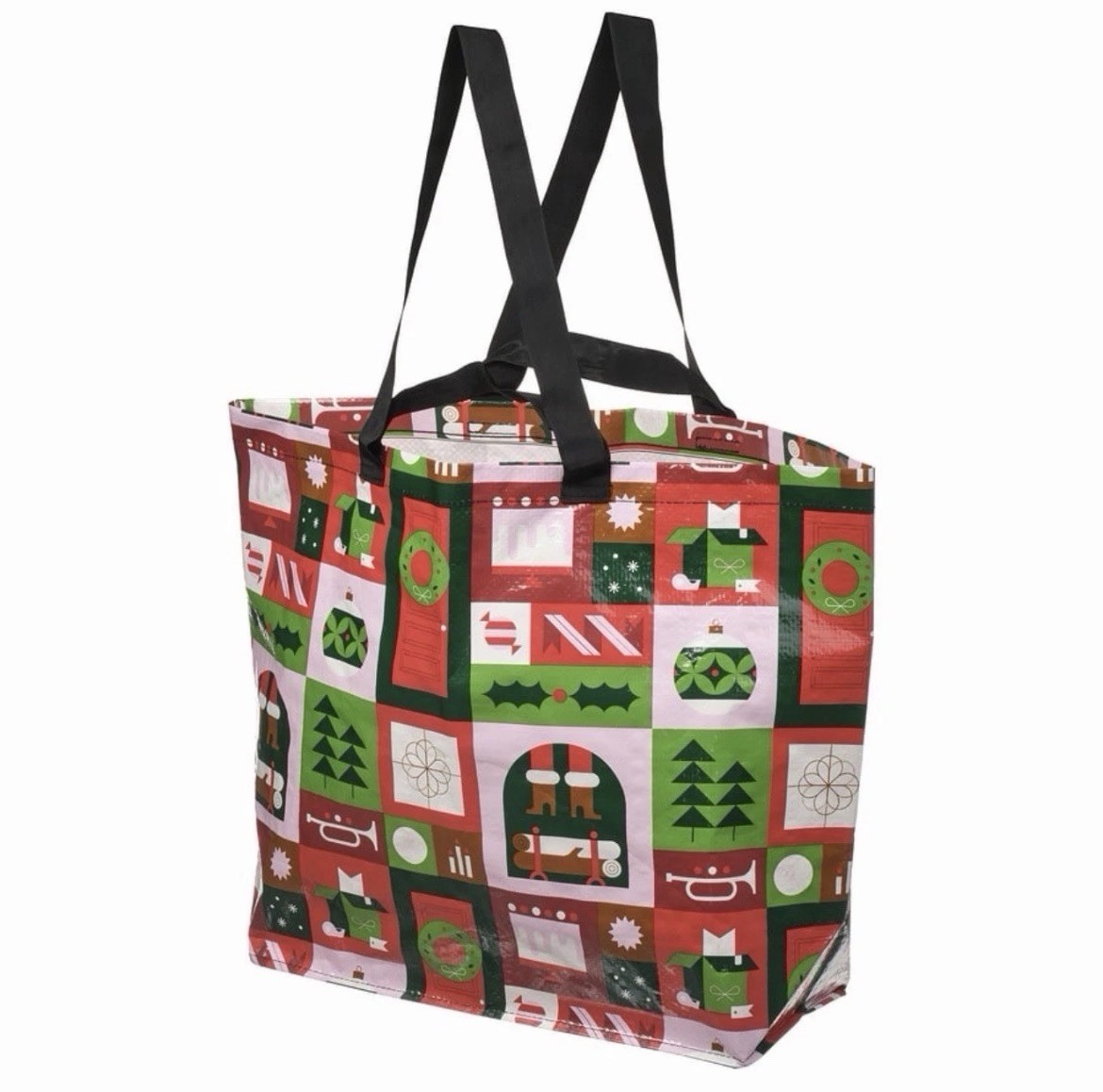 Set of 2 IKEA Vinterfint Christmas Medium Tote Reuseable Shopping Bag 36L 10 Gal