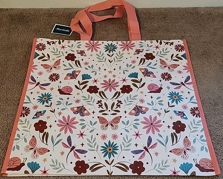 Marshalls – Butterflies, Snails & Flowers – Large Reusable Shopping Tote Bag