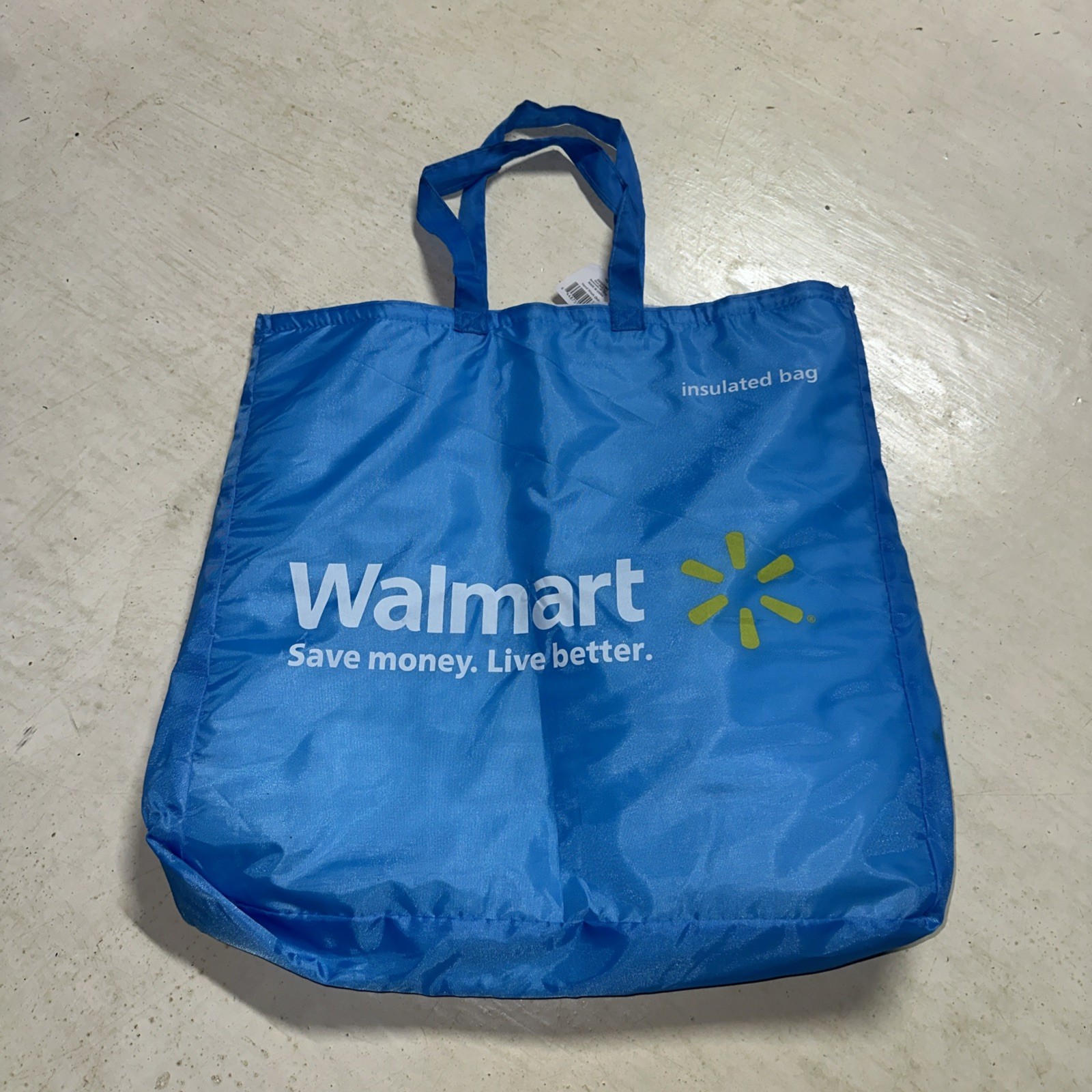 Large Walmart Branded Reusable Insulated Tote Shopping Grocery Bag 18 x 20” Blue