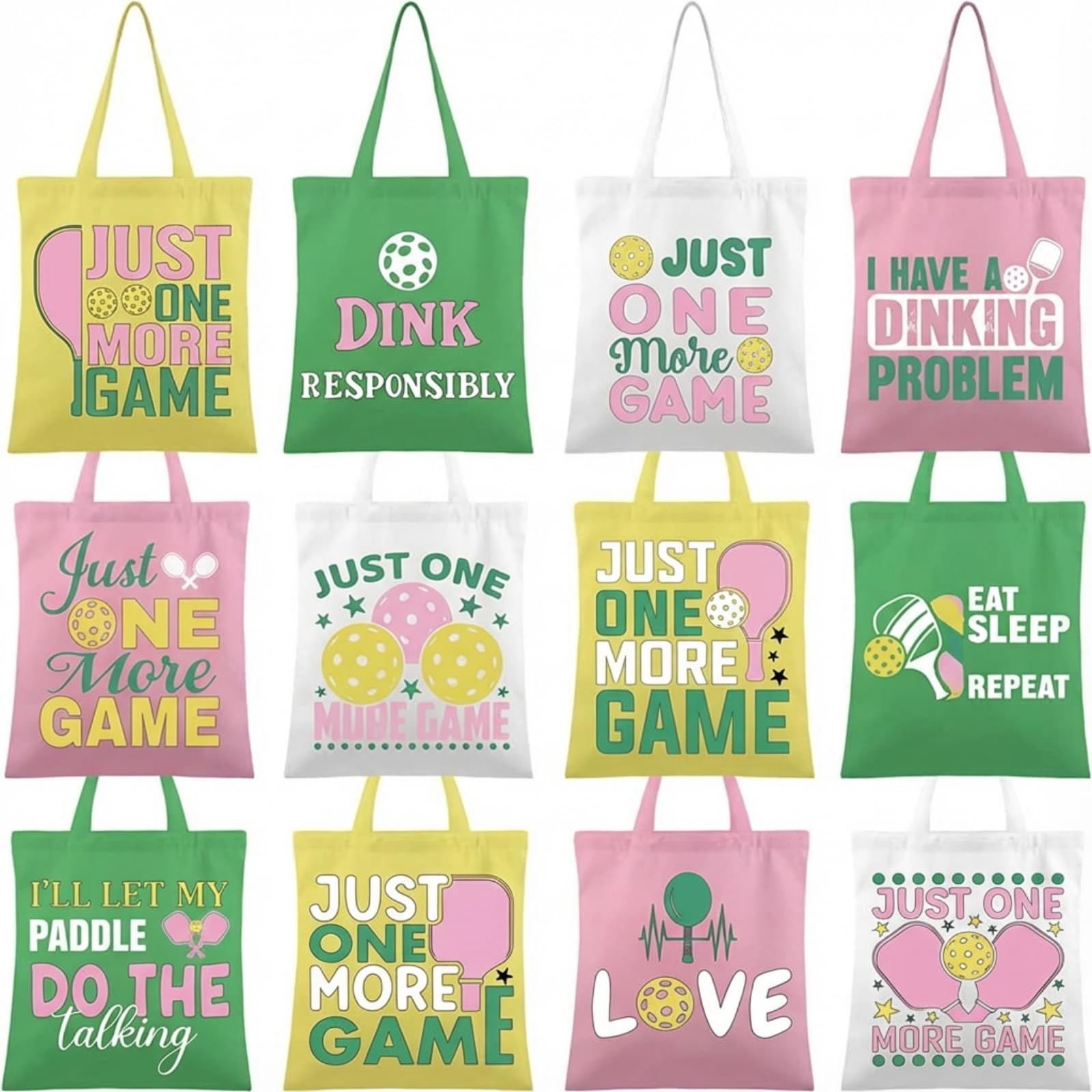 12 Pcs Dinkball Canvas Tote Bags Bulk for Women 16 x 14 Inches Dinkball Gifts…