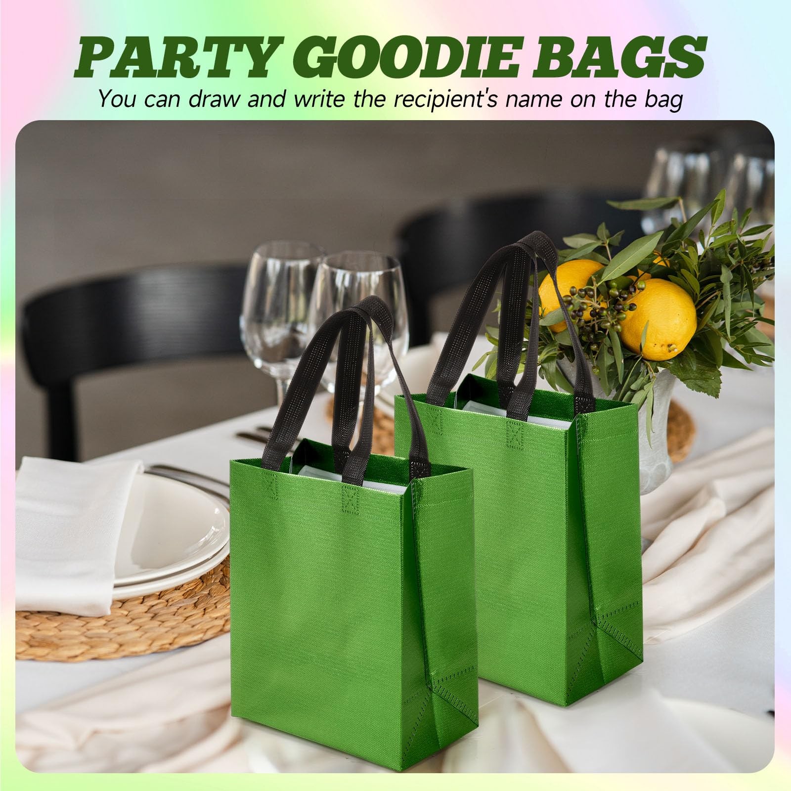 80 Pieces Gift Bags Set Reusable Glossy Grocery Gift Tote with Handle for Eas…