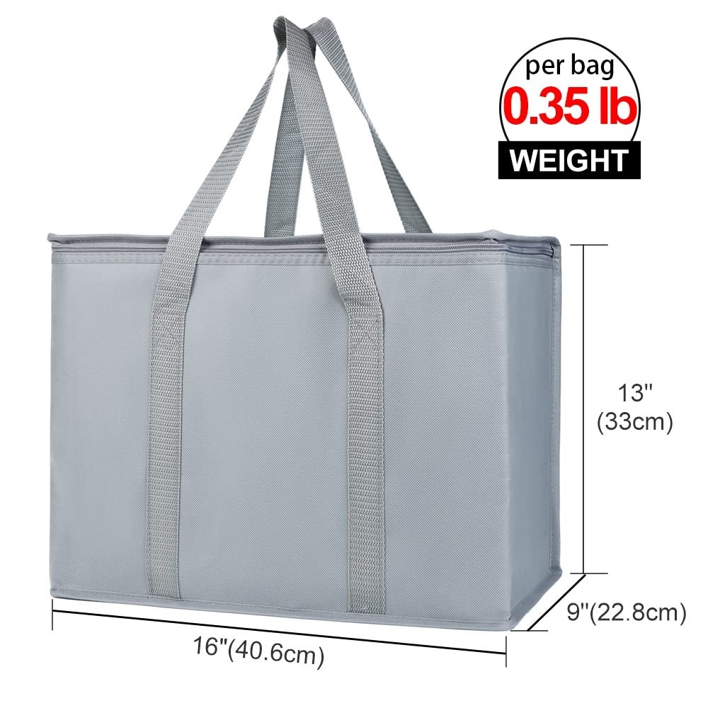 Grey Insulated Shopping Bag – X-Large Capacity for Picnics & Groceries