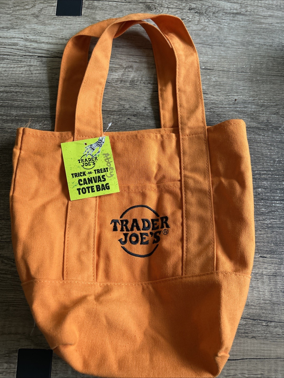 Trader Joe’s Mini Canvas Tote Bag Orange Trick Or Treat Halloween Exclusive NWT