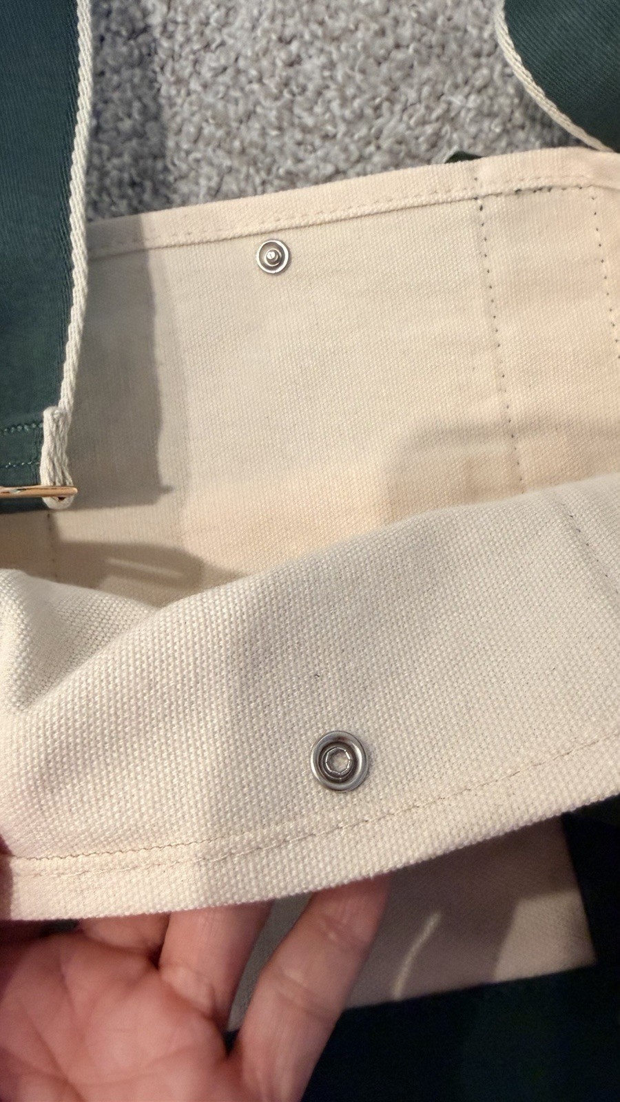 Trader Joe’s Mini Canvas Tote Set, Adjustable Strap, Beige Green, 2 Pack
