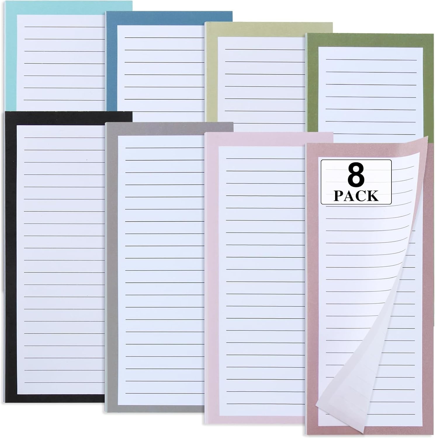 8 Pack Magnetic Notepads for Refrigerator – Grocery List, Shopping List, To-Do L