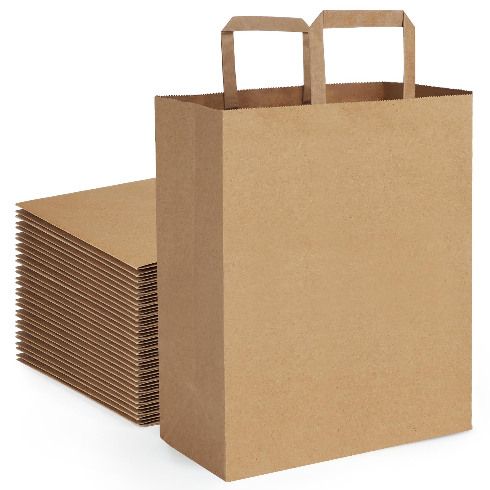 BagDream 12x7x17 50Pcs Large Paper Grocery Bags 1 count (Pack of 50), Brown