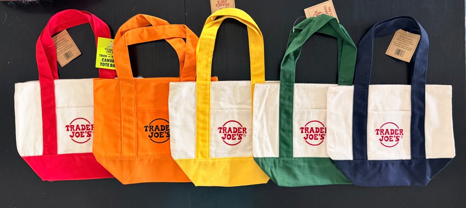 Trader Joe’s Mini Canvas Tote Bag~Limited Edition~Free Shipping~Pick Your Color!