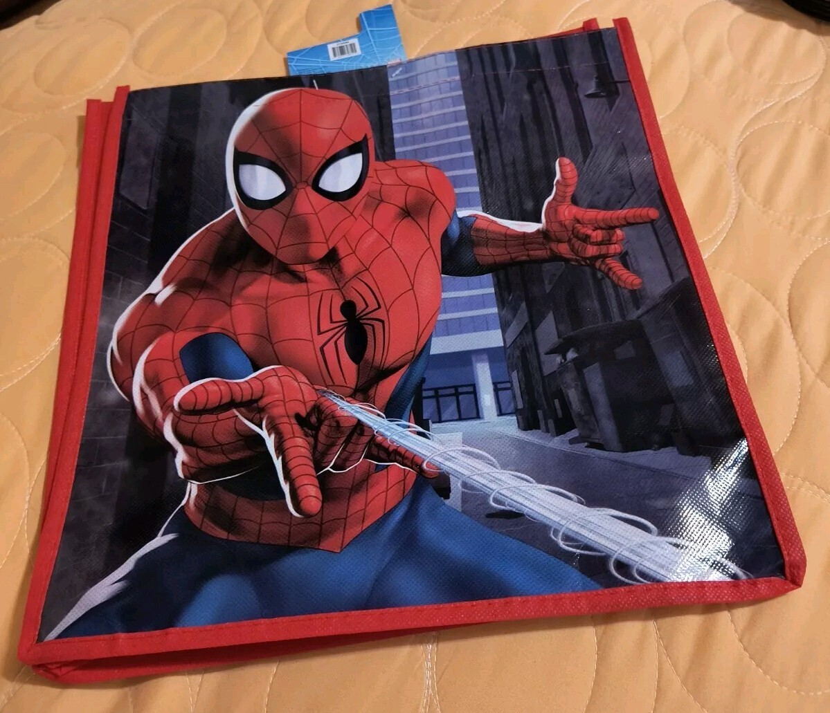 Marvel Comics Spiderman 🕷️Eco Red Shopping/Gift Tote Bag with Handles 🆕🆓Ship!