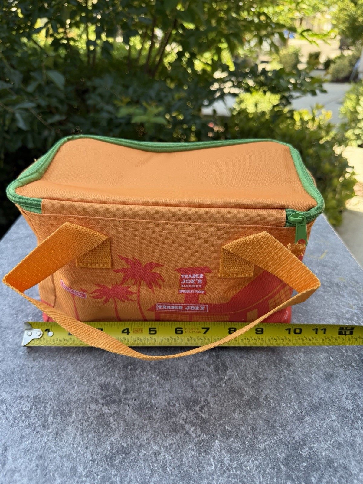 Trader Joe’s Orange and Green Zipper Mini Insulated Summer Tote, 1.5 Gal, NWT