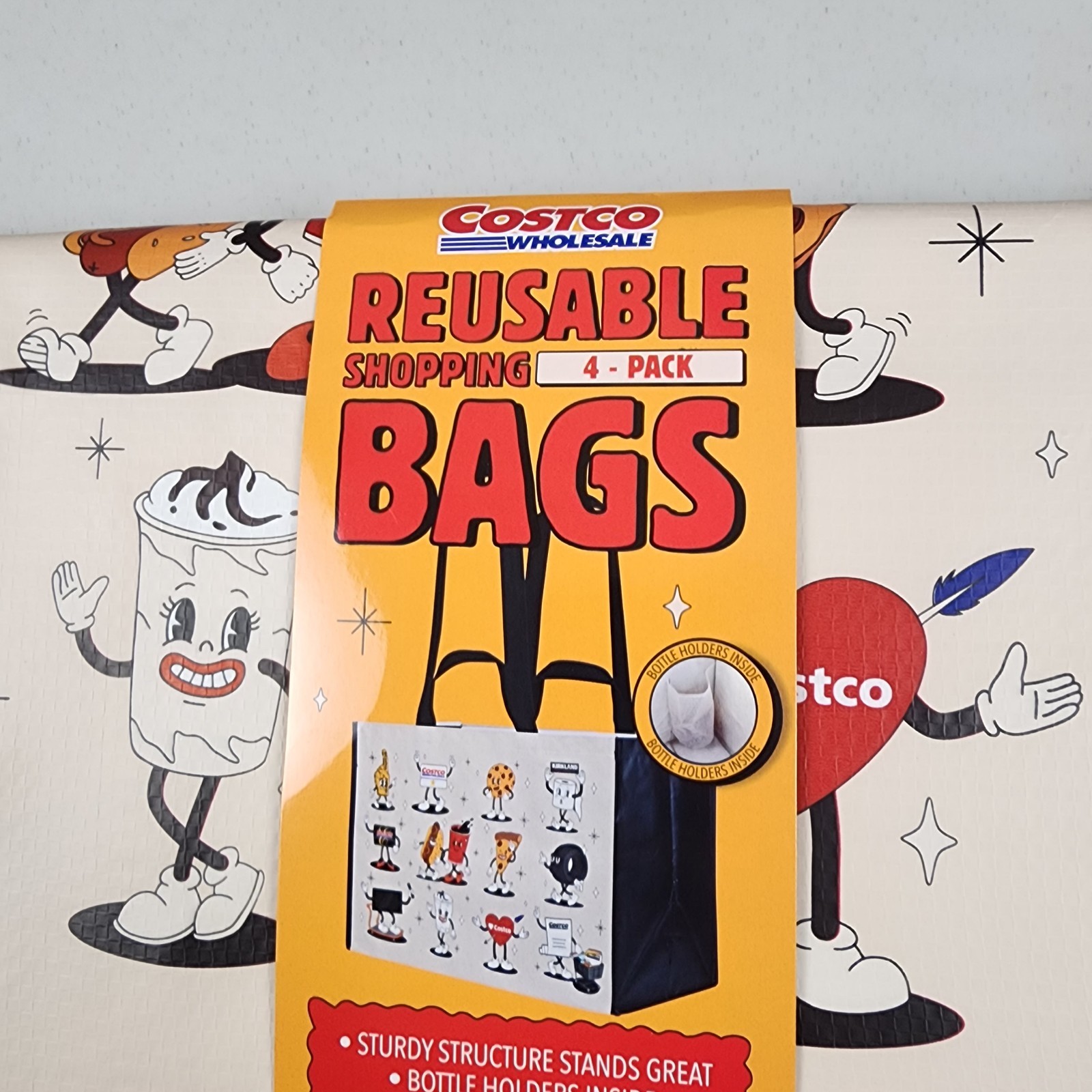 Costco Wholesale Reusable Shopping Tote Bags Set of 4 Insulated Grocery Bags