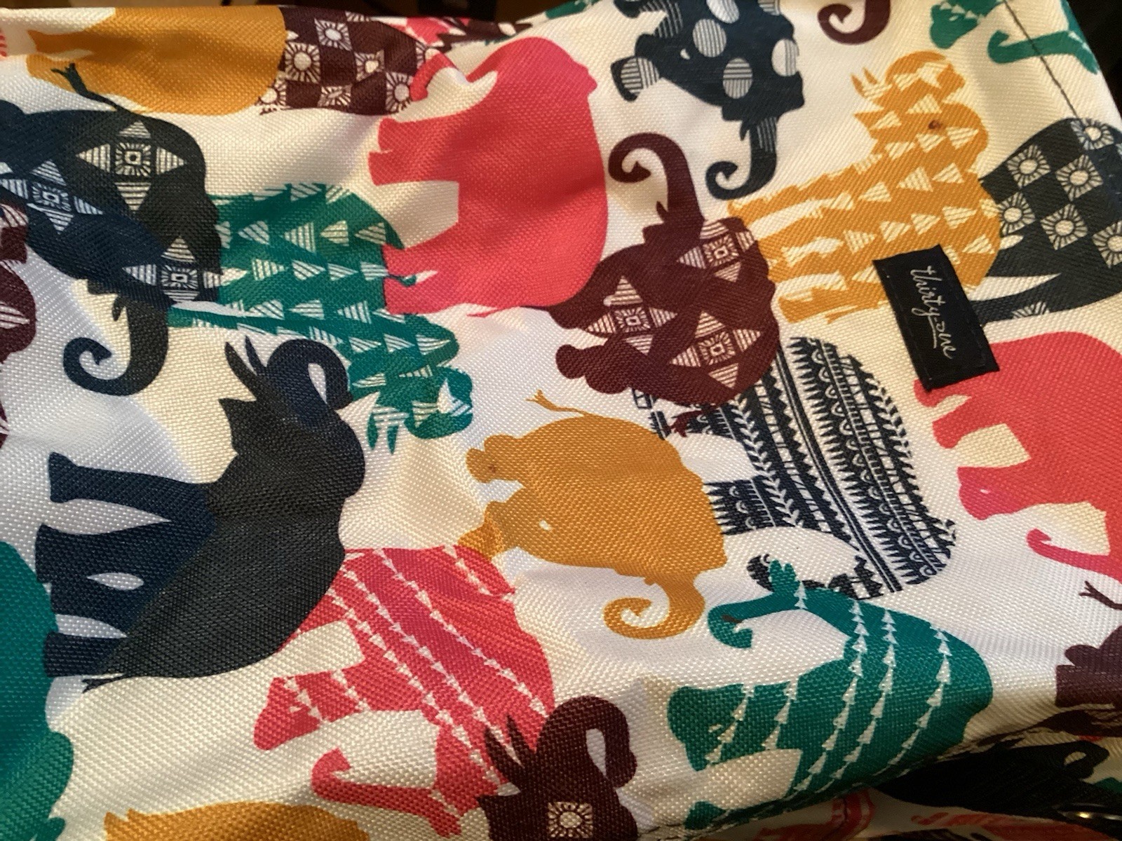 Elephant print Thirty-One Reusable Tote,Foldable,Multicolor.