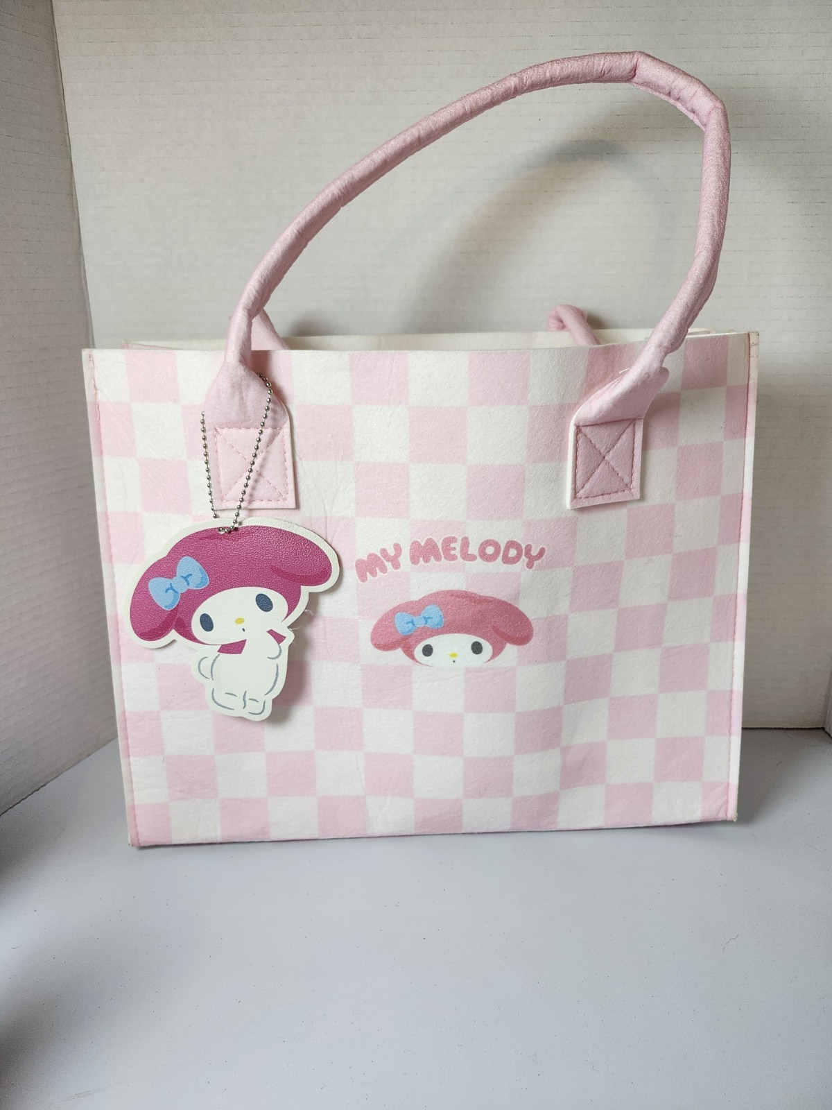 Sanrio My Melody Pink Checked Foldable Tote