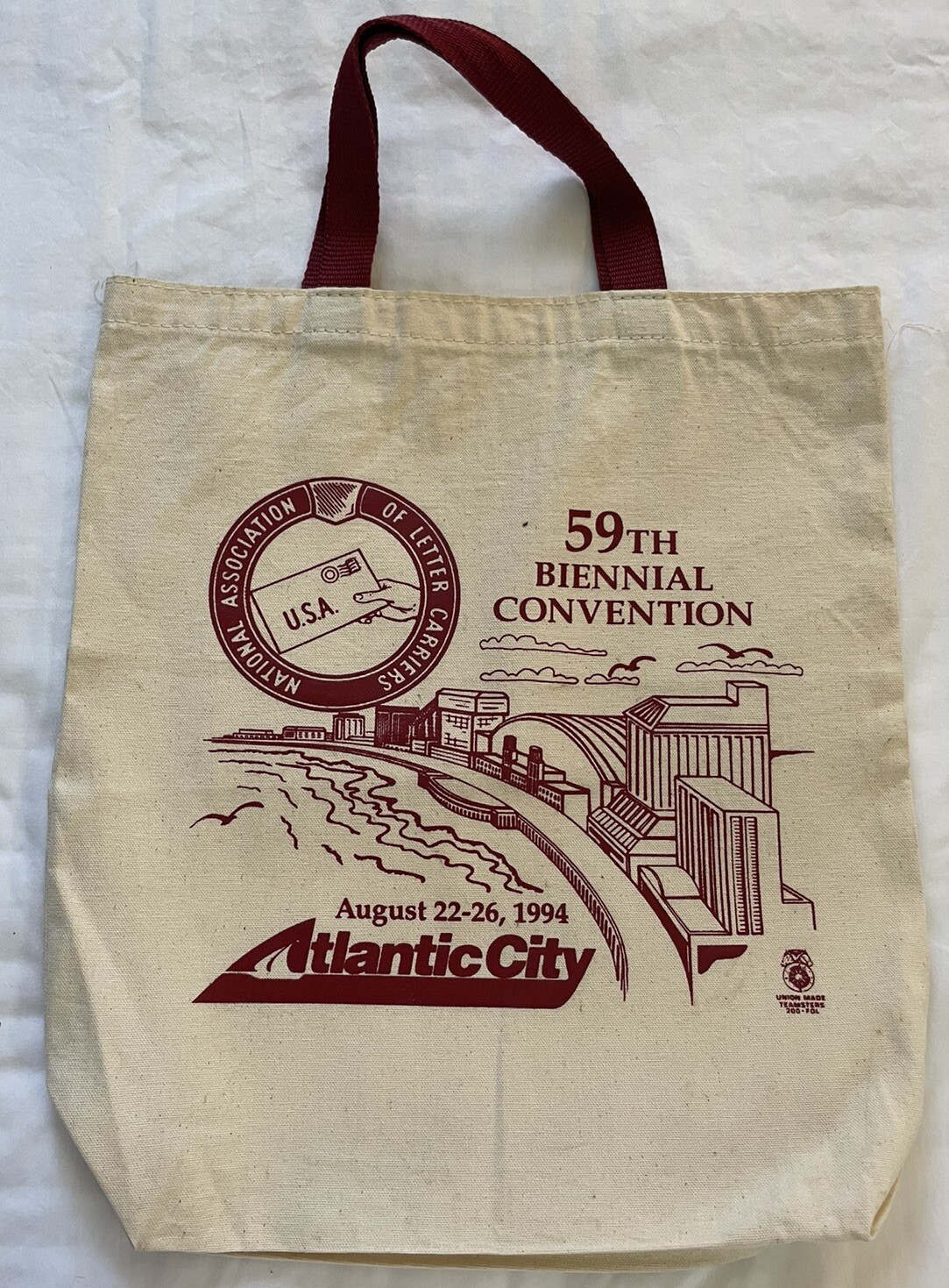 National Association of Letter Carriers Convention Tote Bag, 1994, Atlantic City