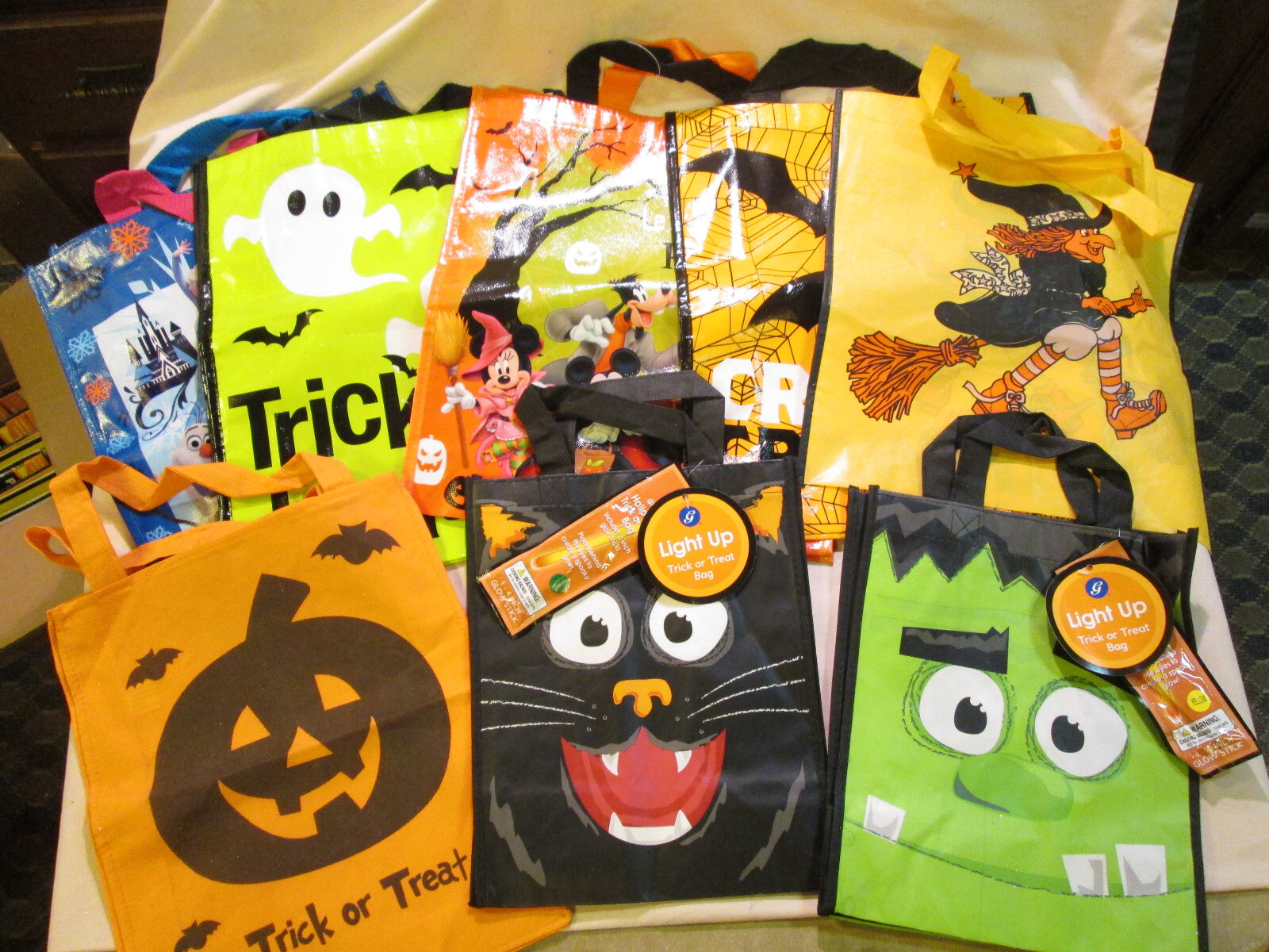 Trick Or Treat Bag Assorted Styles Mickey/Minnie, Light-up, Frozen, Reuseable