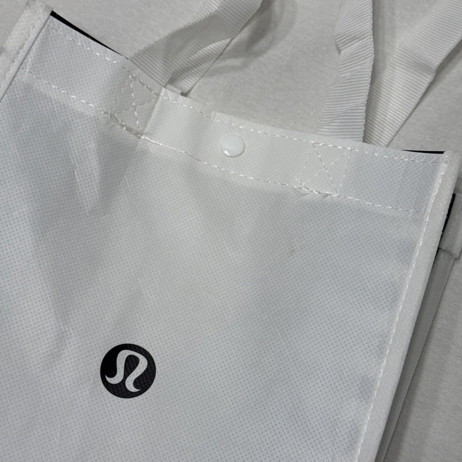Lot of 2 Lululemon Reusable Tote White-Black | Tan Classic Shopping Bags