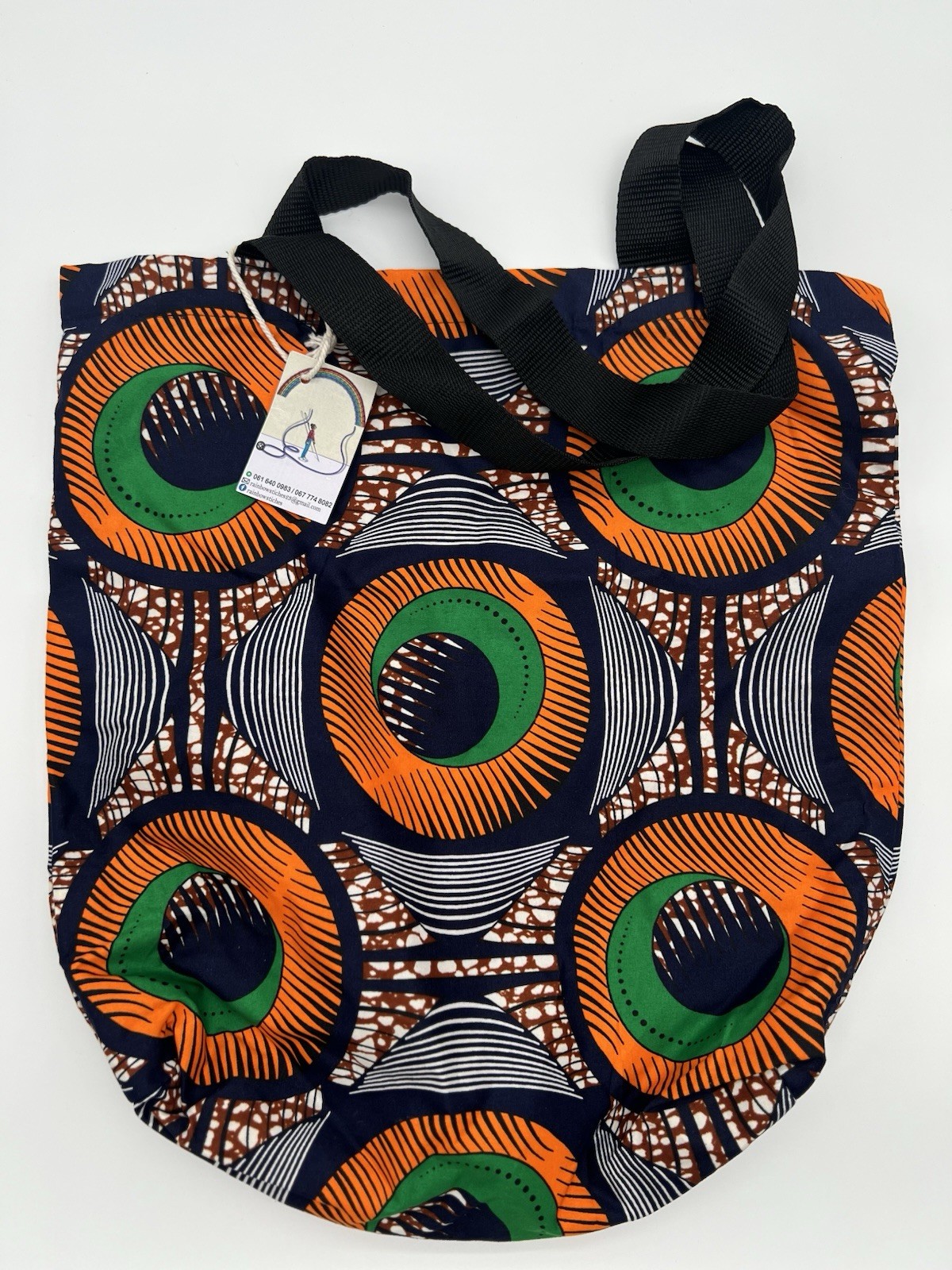 Rainbow Stitches Bag Large Foldable Fabric Bob Marley Inside & Very Colorful