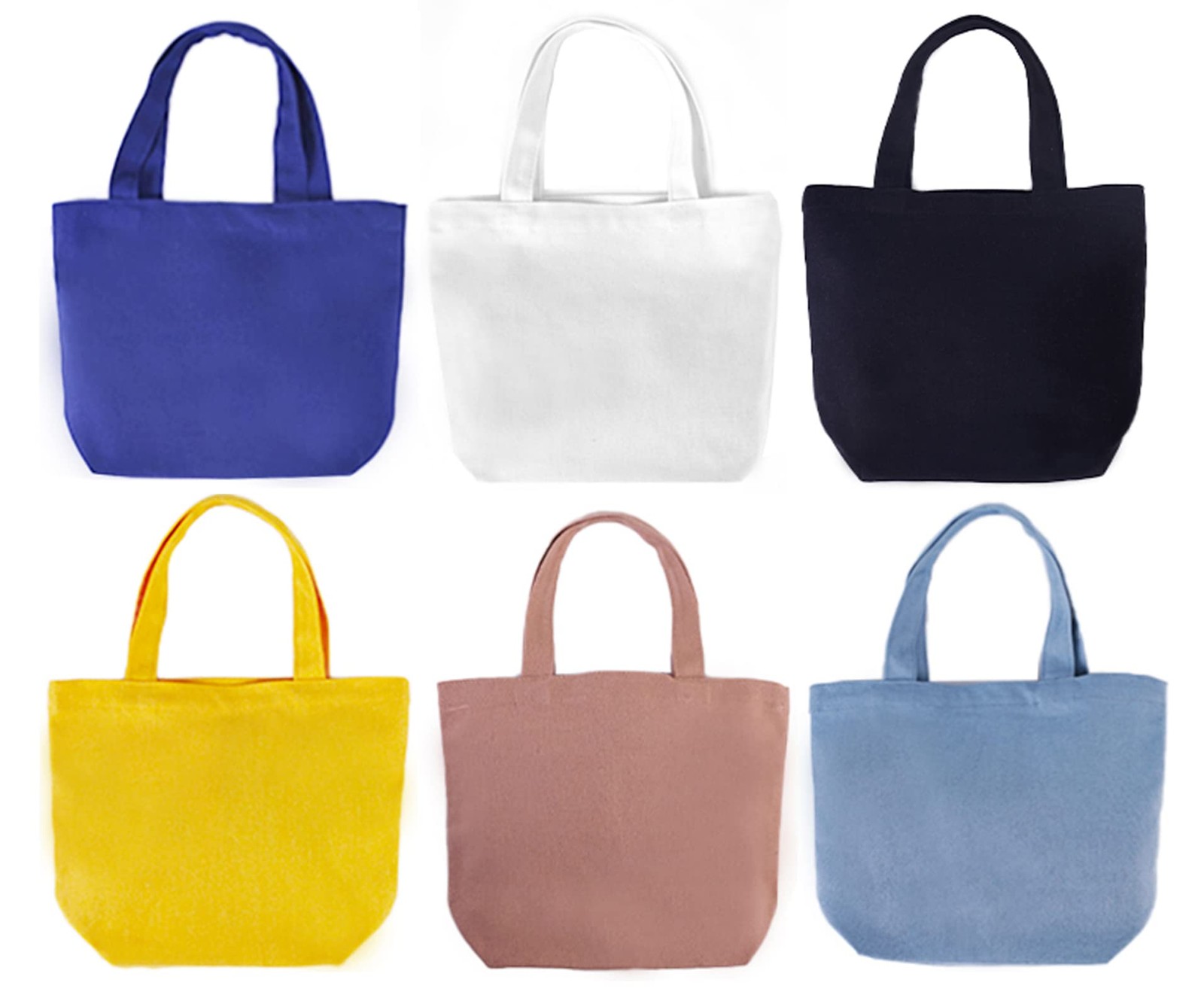 6 Pack Small Canvas Tote Bags, Cute Bags with Handles Reusable Sturdy Little …