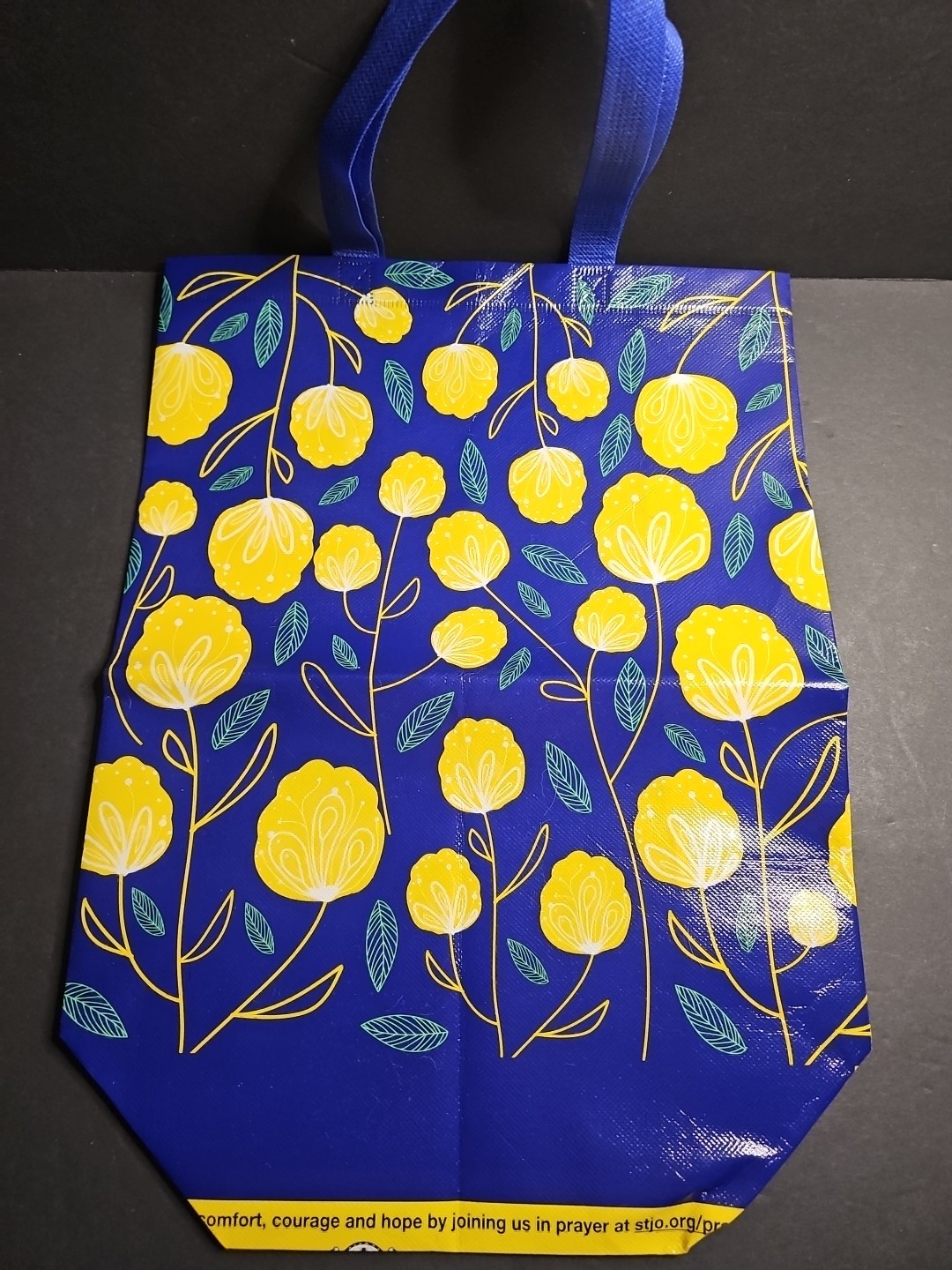 Reusable Floral Multicolor Tote Bag St. Joseph’s Indian School Yellow Blue