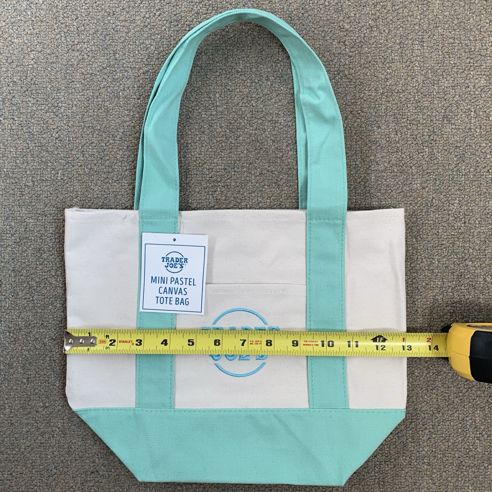 NWT Trader Joe’s Pastel Mini Totes, Canvas, 3 Colors: Green, Purple, Pink