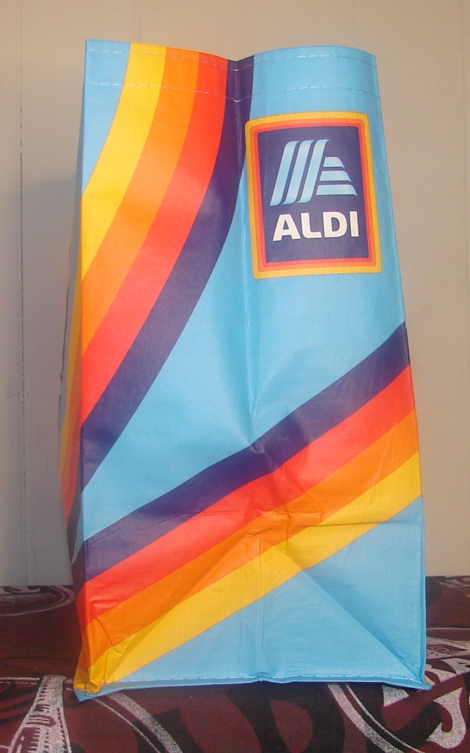 3 Aldi New Gear Collection Heritage Stripe Large Shopping Bag Tote Rainbow