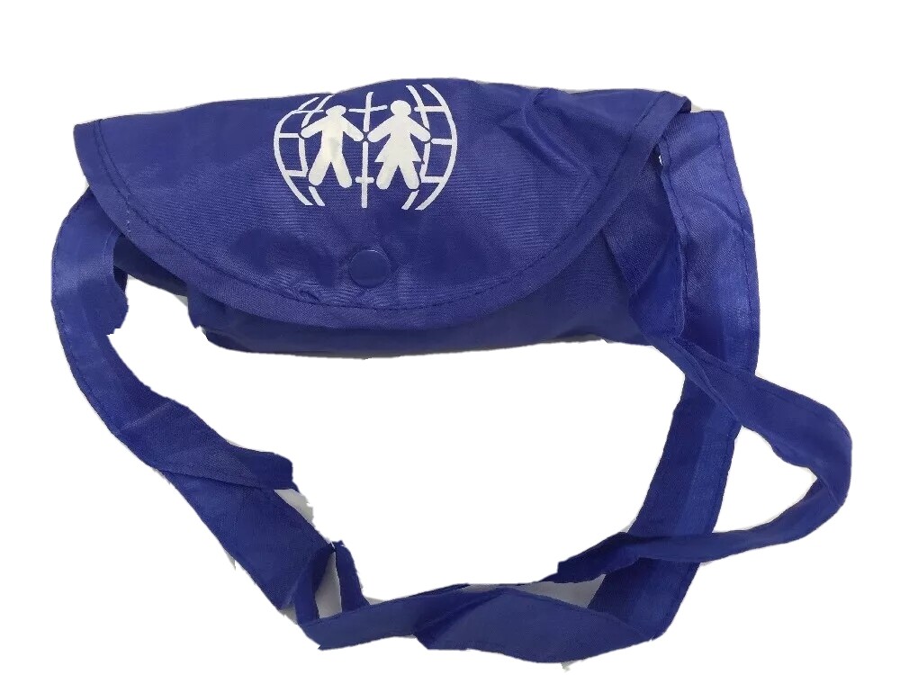 Laundry Grocery Book Bag Carry All Tote Blue 14” X 6.5” X 6.5” Travel