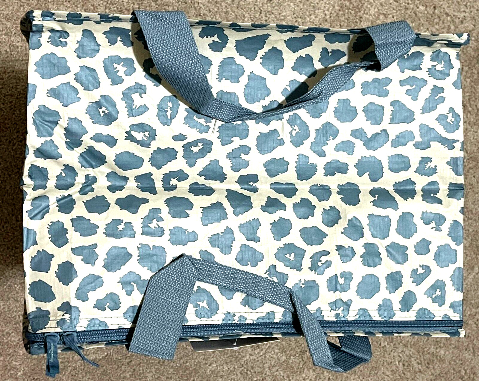 IKea PLUGGHAST Frakta Zipper Storage Backpack Bag Leopard Patterned Blue New