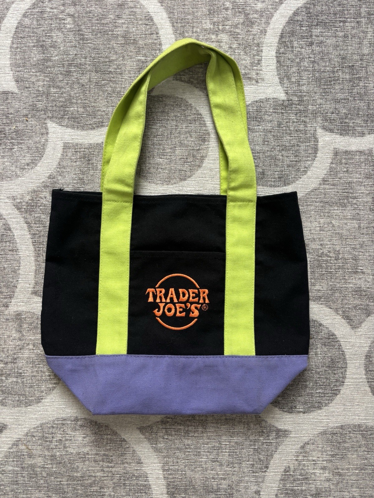 Limited Trader Joe’s Mini Halloween Orange Black Purple Canvas Tote Bags