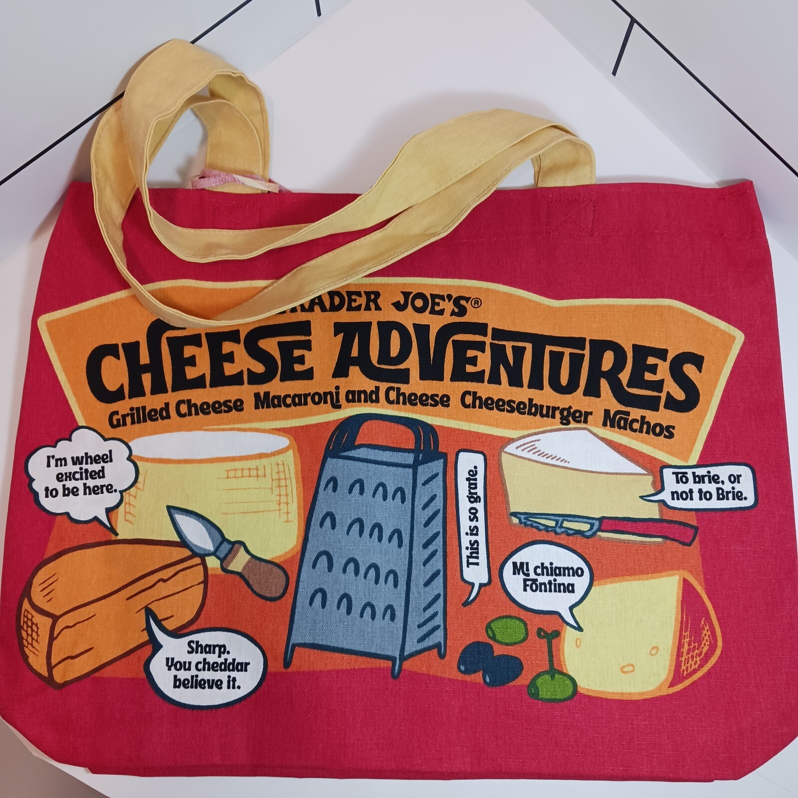 Trader Joe’s New Design NWT Cheese 🧀 Bag! Wash, Fold, Reuse And Shop In Style!