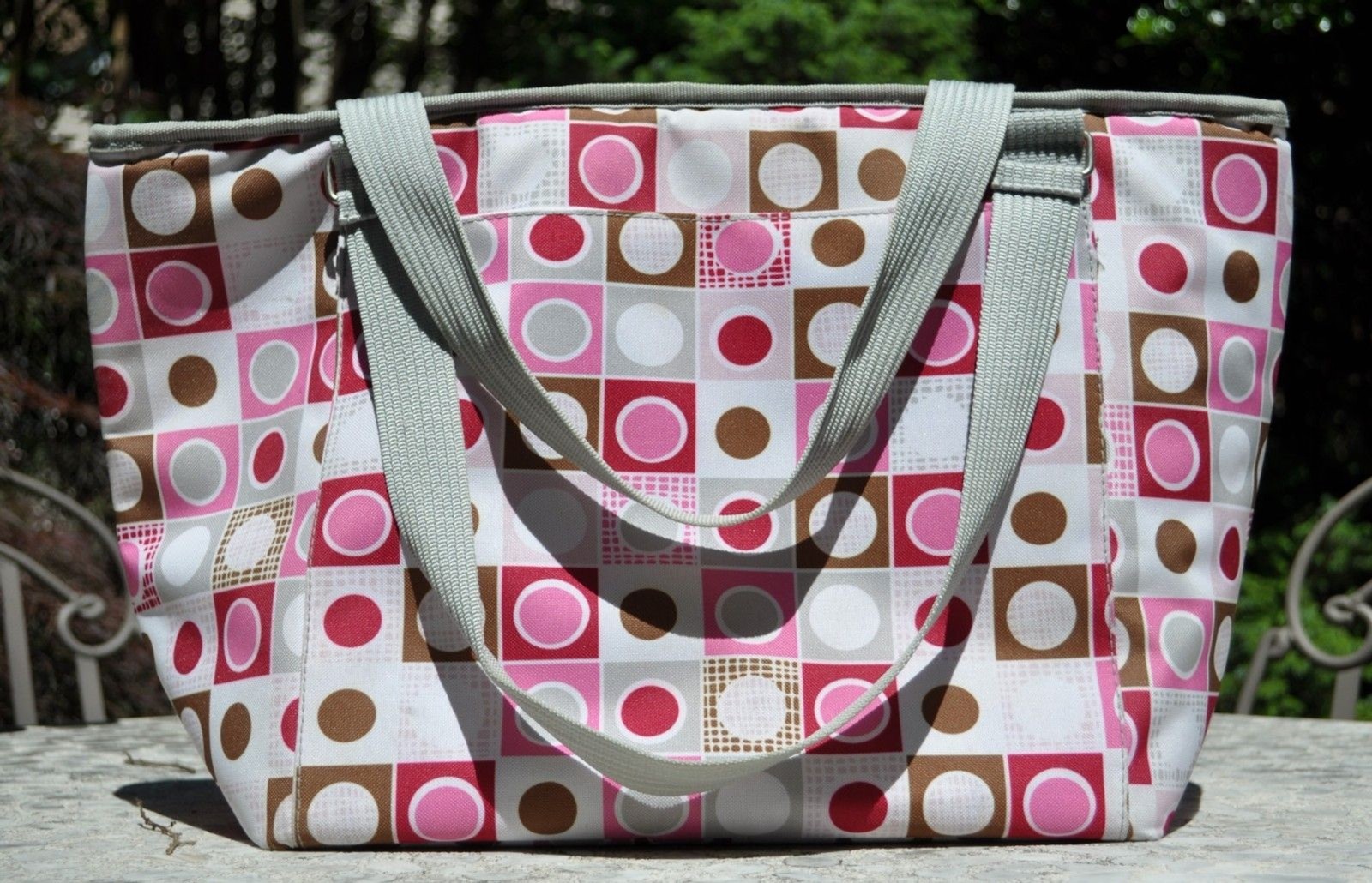 Picnic Time Topanga Insulated Cooler Tote (Pink Geo Print, 33L)