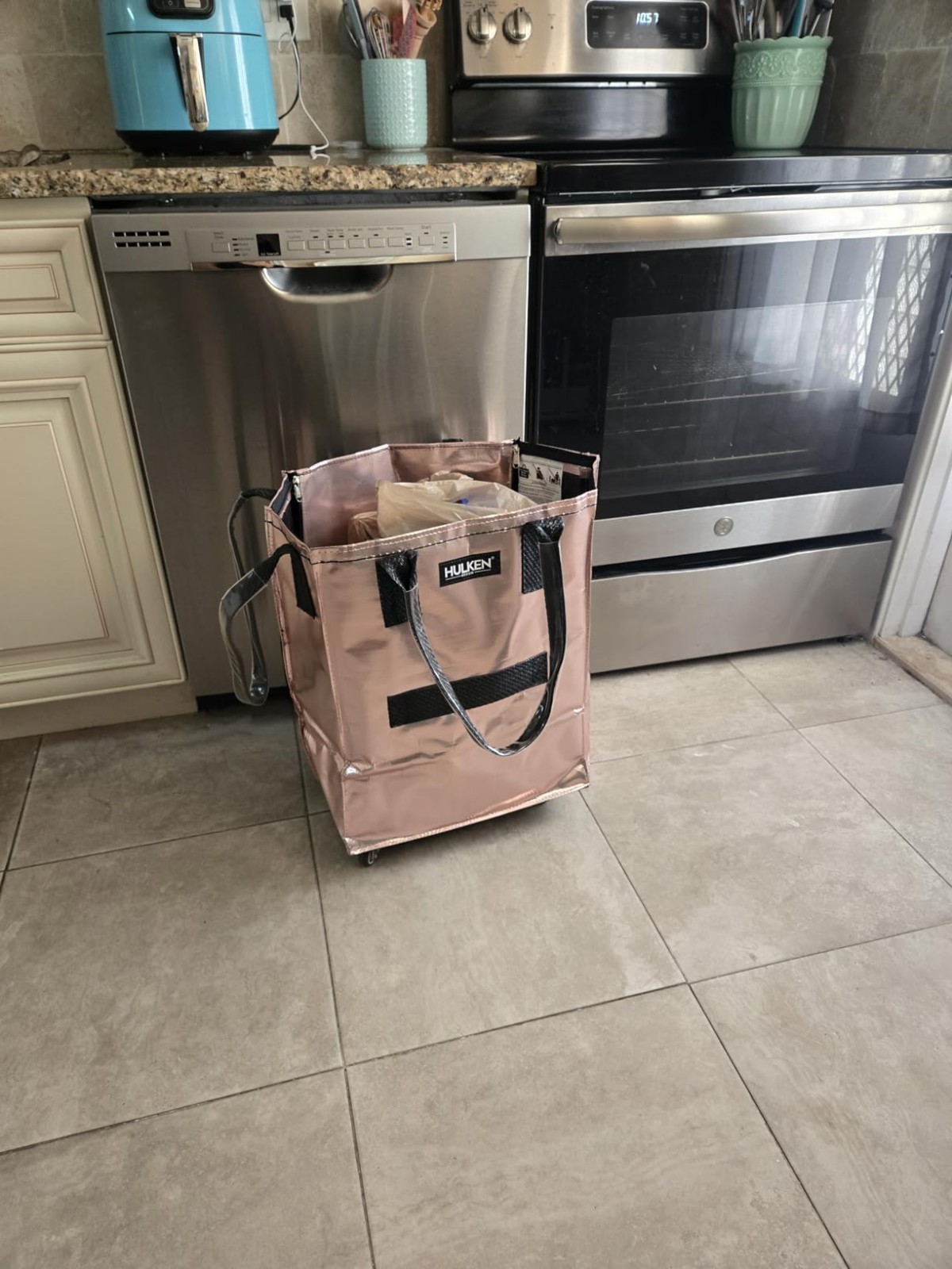 Medium Rolling Grocery Trolley Tote – 66 lb Capacity, Foldable & Water-Resistant